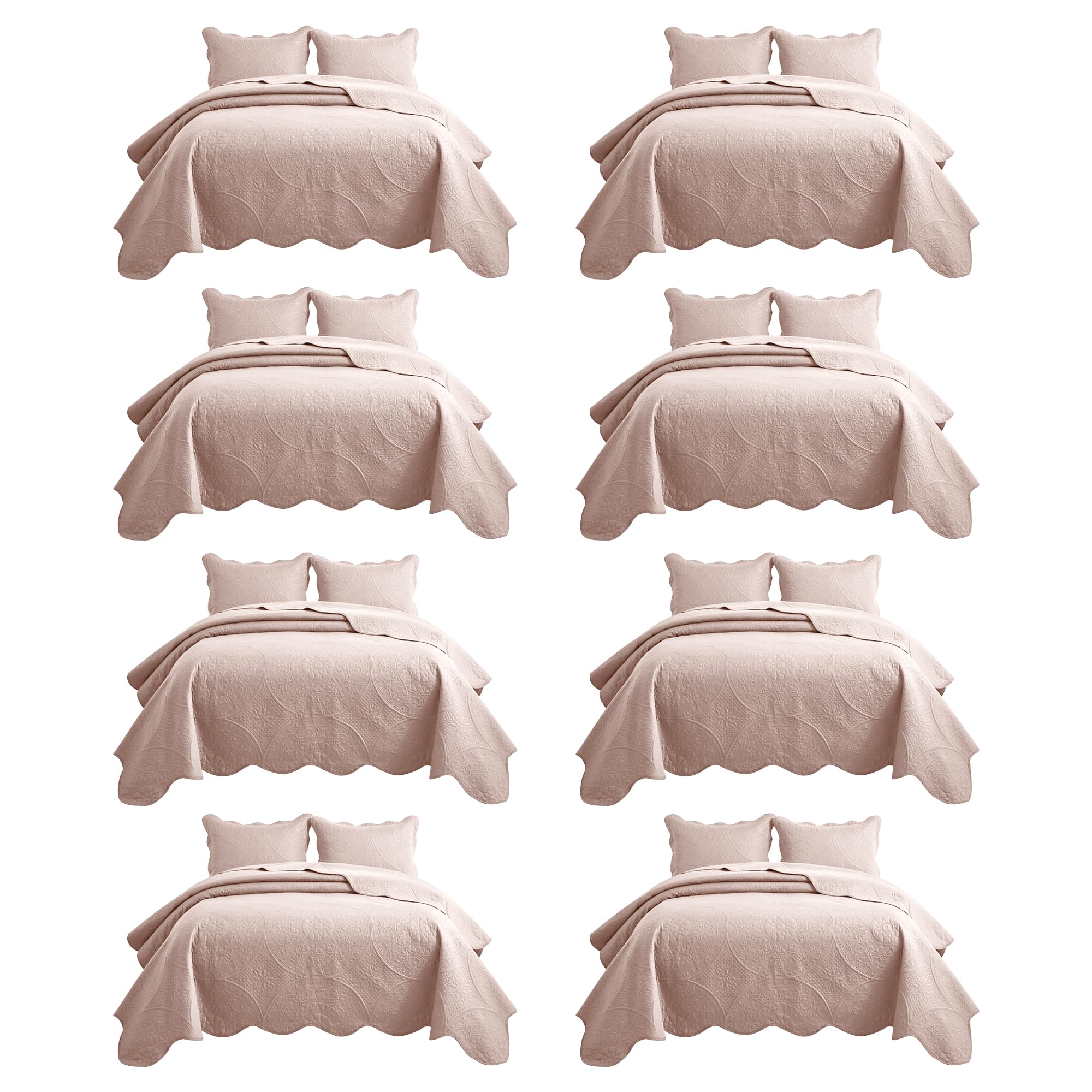 IR Imperial Rooms King Quilt Baby Pink Floral 8 Pack for Hotel Bedroom