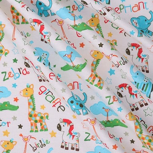 Miniatura 2 de Mook Fabrics Flannel PRT - Elefante cebra de corte blanco por The Yard