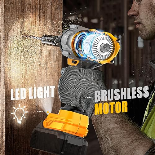 Miniatura 6 de Llave de impacto compatible con DeWalt 20V MAX Batería 12 pulgada Hog Ring Impact Driver High Torque - Pistola de impacto inalámbrica de 1360