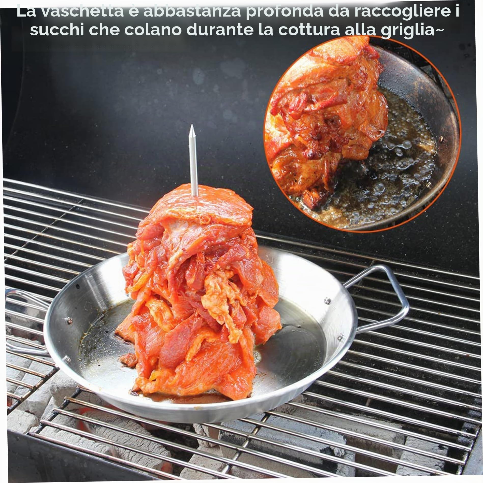 BBQ Vertical Skewer, alsola al pastore al grill, spiedini di supporto verticale con manico, a 3 dimensioni di spiedini in acciaio inossidabile per tacos al pastore, shawarma, kebabs, gyros