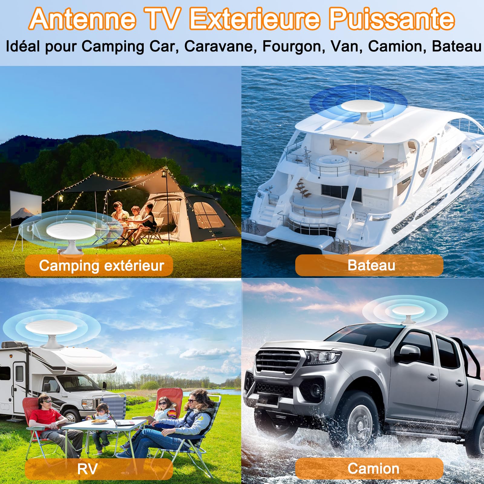 Antenne TV Exterieure Puissante, Antennes TNT Exterieur, 35FT Câble