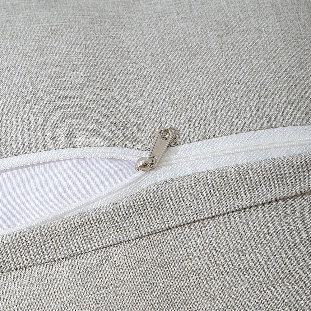 MIULEE Outdoor Cushions Waterproof Faux Linen Decorative Outside Cushion Covers Water Resistant for Garden Sofa Livingroom Chair Bedroom Tent Park Patio 40x40cm Set of 2 Grey White - Image 3