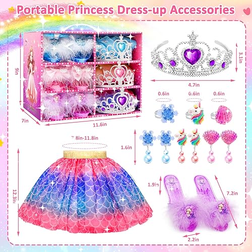 Miniatura 4 de Juguetes para niñas, vestidos de princesa para niñas, regalos de unicornios para niñas, ropa de vestir de princesa para niñas pequeñas, faldas,