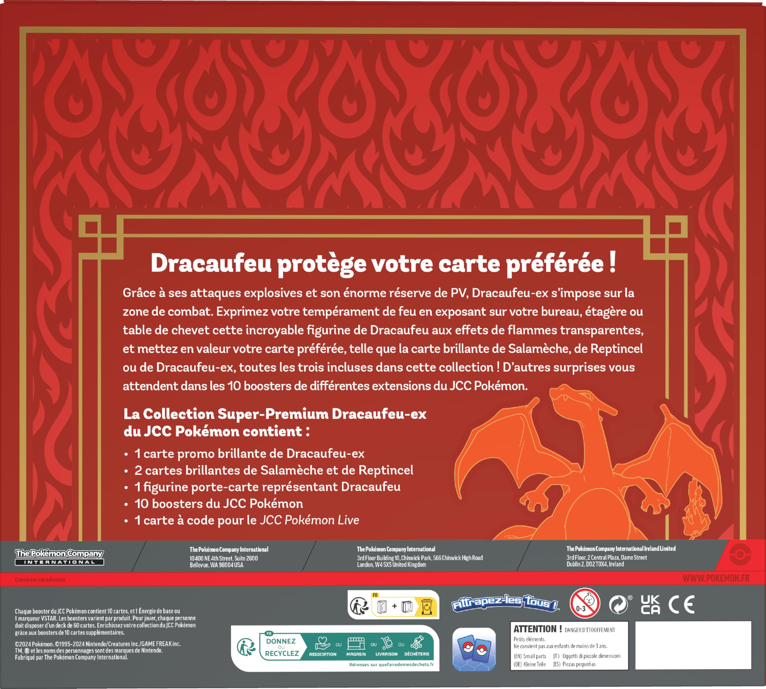 TCG Pokémon : Kolekcja Super-Premium Charizard-ex (3 błyszczące karty promocyjne, 1 figurka z uchwytem na karty i 10 boosterów)