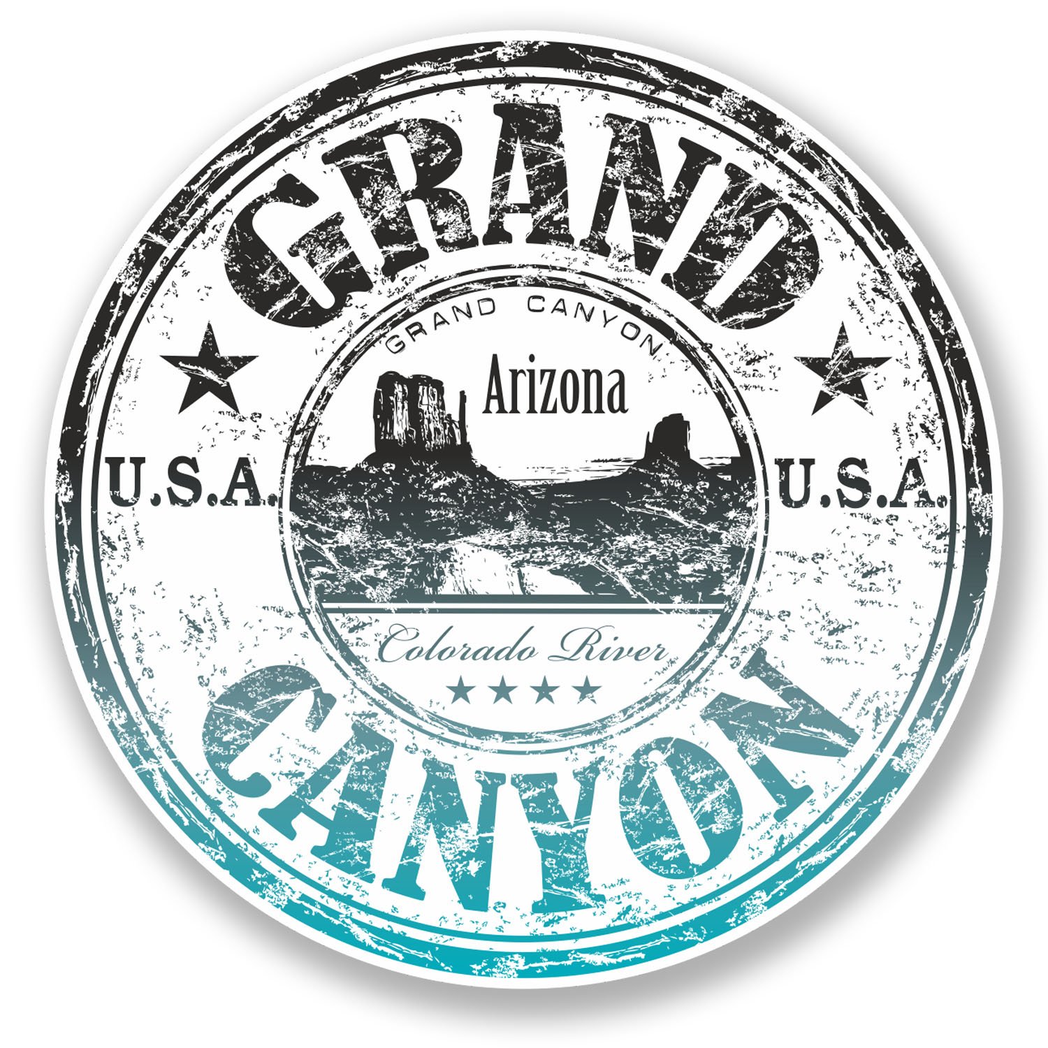 Destinationvinyl Multi 2 X 10Cm Grand Canyon Arizona Usa Vinyl Sticker Laptop Travel Luggage #6518 (10Cm X 10Cm)