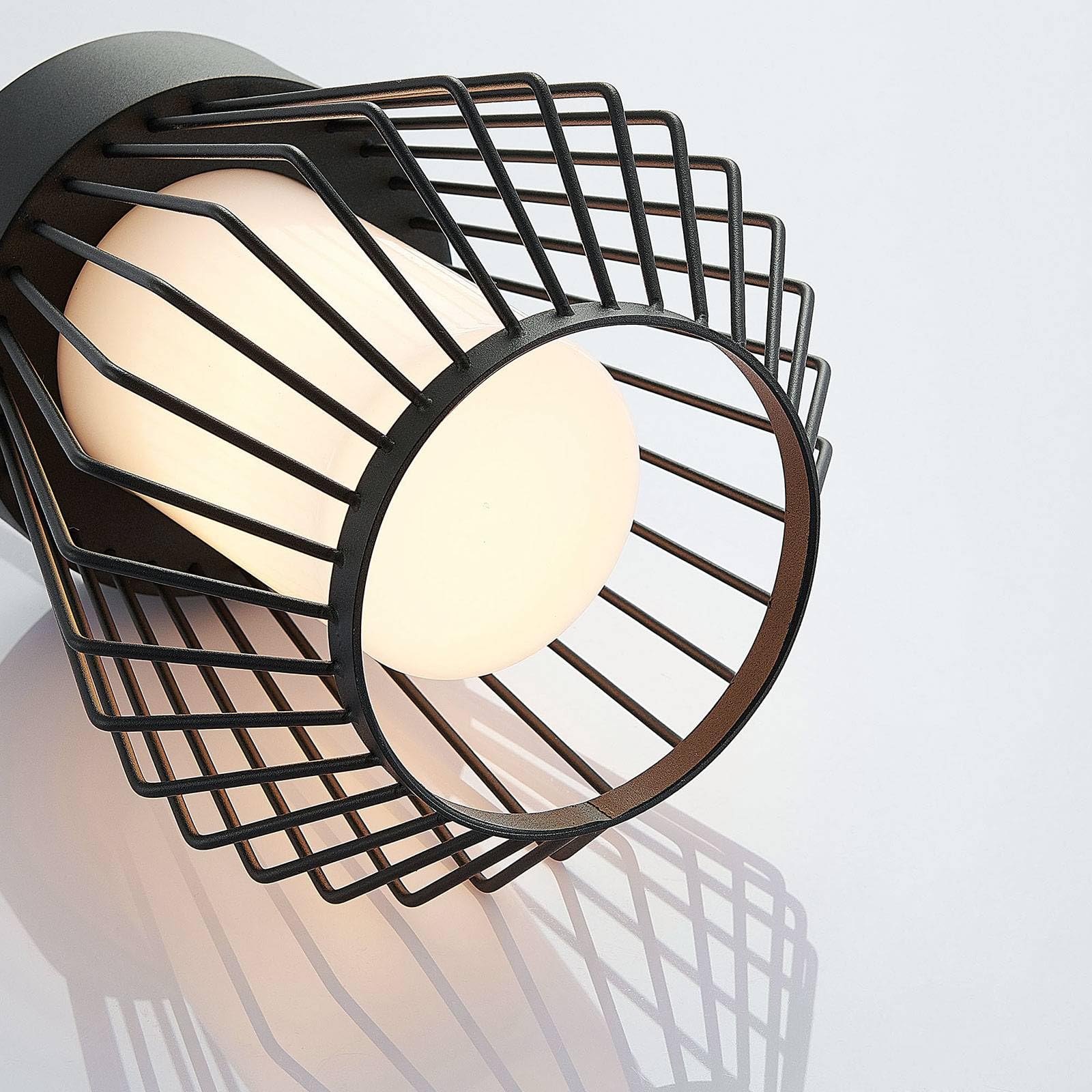 Lindby lámpara colgante de exterior en blanco, negro, luminaria suspendida | ip44 protección contra salpicaduras, e27, vintage para terraza, balcón