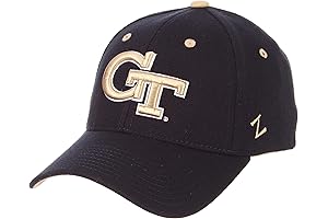 ZHATS Men's Georgia Tech Stretch Fitted Hat Team Maroon and White
