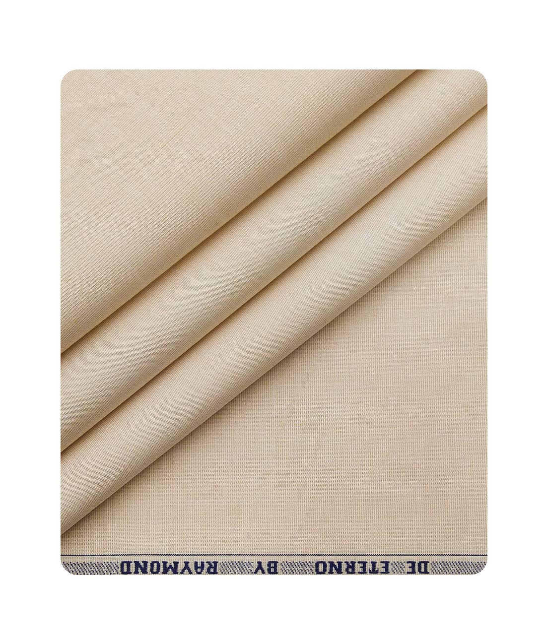 Men's Cotton 1.60 m Fil-a-Fil Unstitched Shirt Fabric (Buttermilk Beige, Free Size)