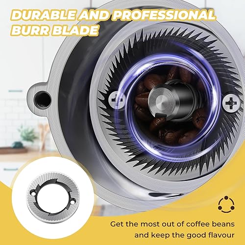 Miniatura 3 de Flyseago Molinillo de café eléctrico de rebabas planas molinillo de expreso comercial y doméstico molinillo silencioso de acero inoxidable pequeño