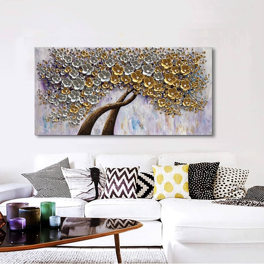 Amazon.co.jp: Diathou 24×48インチ ホワイトゴールド 花 手描き 油絵 Amazon.co.jp: Diathou 24×48インチ ホワイトゴールド 花 手描き 油絵