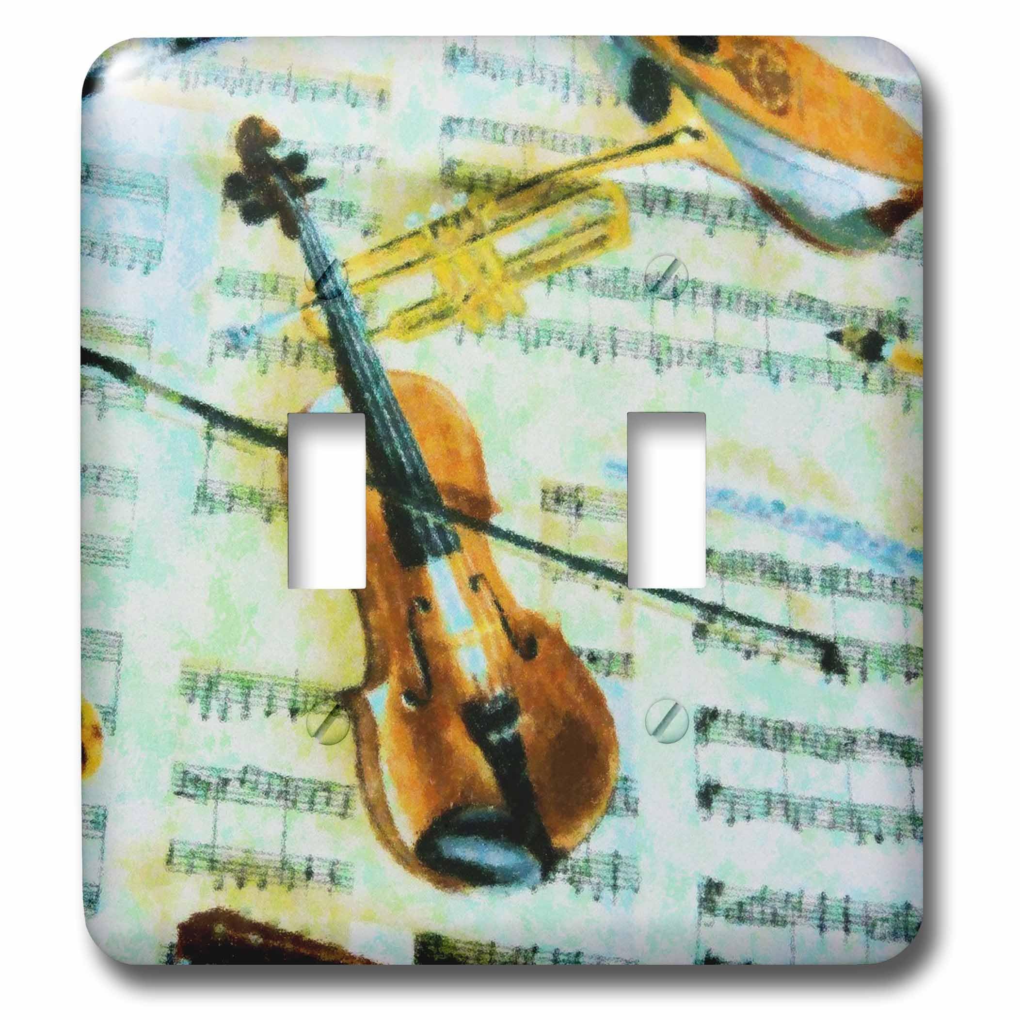Violín Impresiones accesorio de pared multicolor 3dRose lsp_26572_2 para melómanos