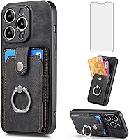 Vista 1 de Asuwish Funda de teléfono para iPhone 13 Pro Max 2021 de 6.7 pulgadas con protector de pantalla de vidrio templado y soporte de tarjeta de anillo