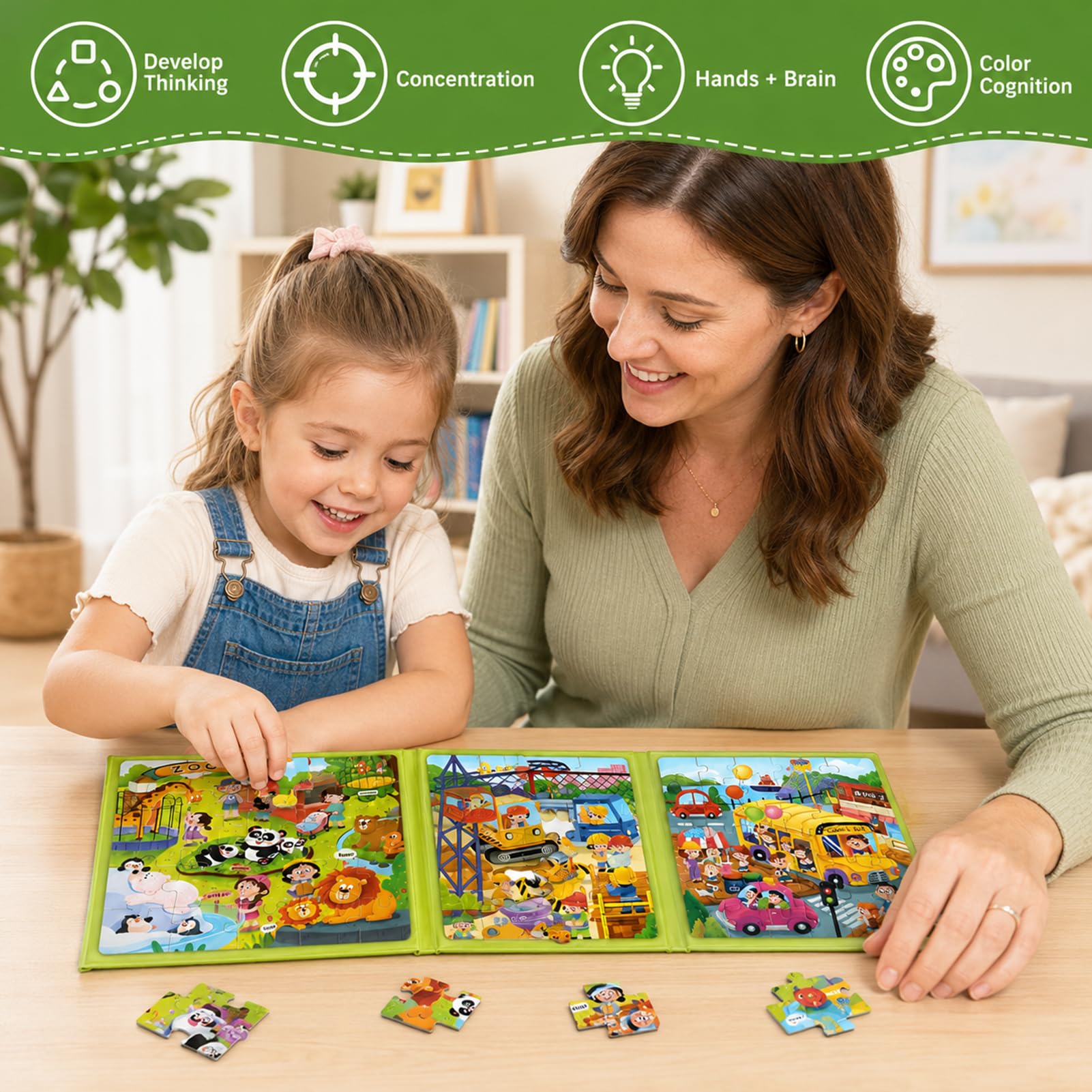 Magnetyczne puzzle 25-30-42 elementów, puzzle dla dzieci od 3 do 6 lat, aktywność w samolocie dla małych dzieci, edukacyjna zabawka podróżna, prezent magnetyczny, gra edukacyjna do wspierania