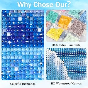 xcemhil Seashell Diamond Painting, Beach Diamond Painting for Adults, Seashell Diamond Art 5D Full Drill Gem Art for Gift and Home Wall Decor 12x16 inch