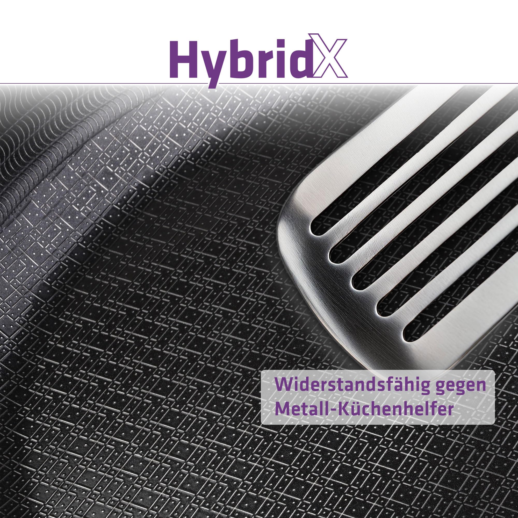 Berndes Bratpfanne HybridX 24cm – Induktionsgeeignet – Allherdtauglich – Antihaftversiegelung - b.nature Quarz - schnelle Hitzeverteilung – energiesparend - PFAS-frei