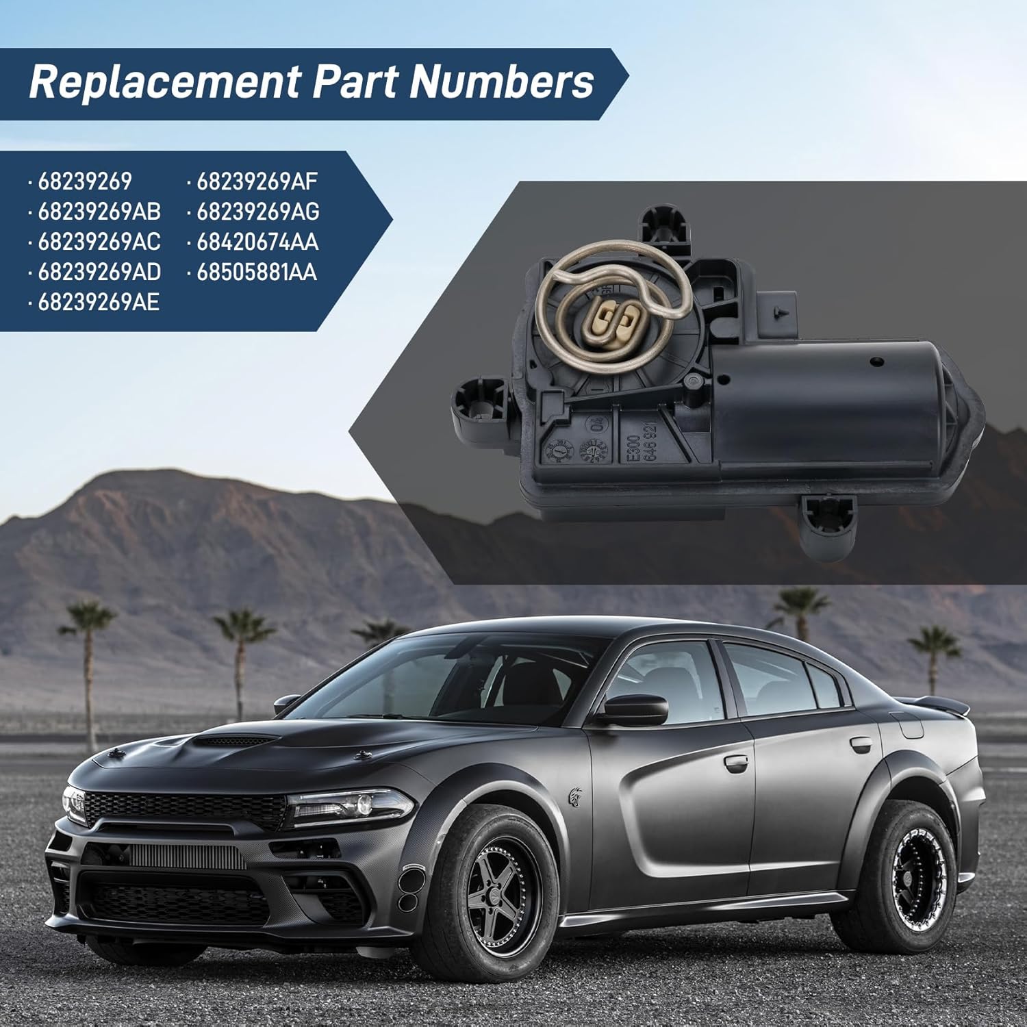 68239269 Active Exhaust Valve Actuator,Replaces 68505881AA,fits 2015-2023 Dodge Charger Challenger 5.7L 6.2L 6.4L 2023 Chrysler 300C 6.4L