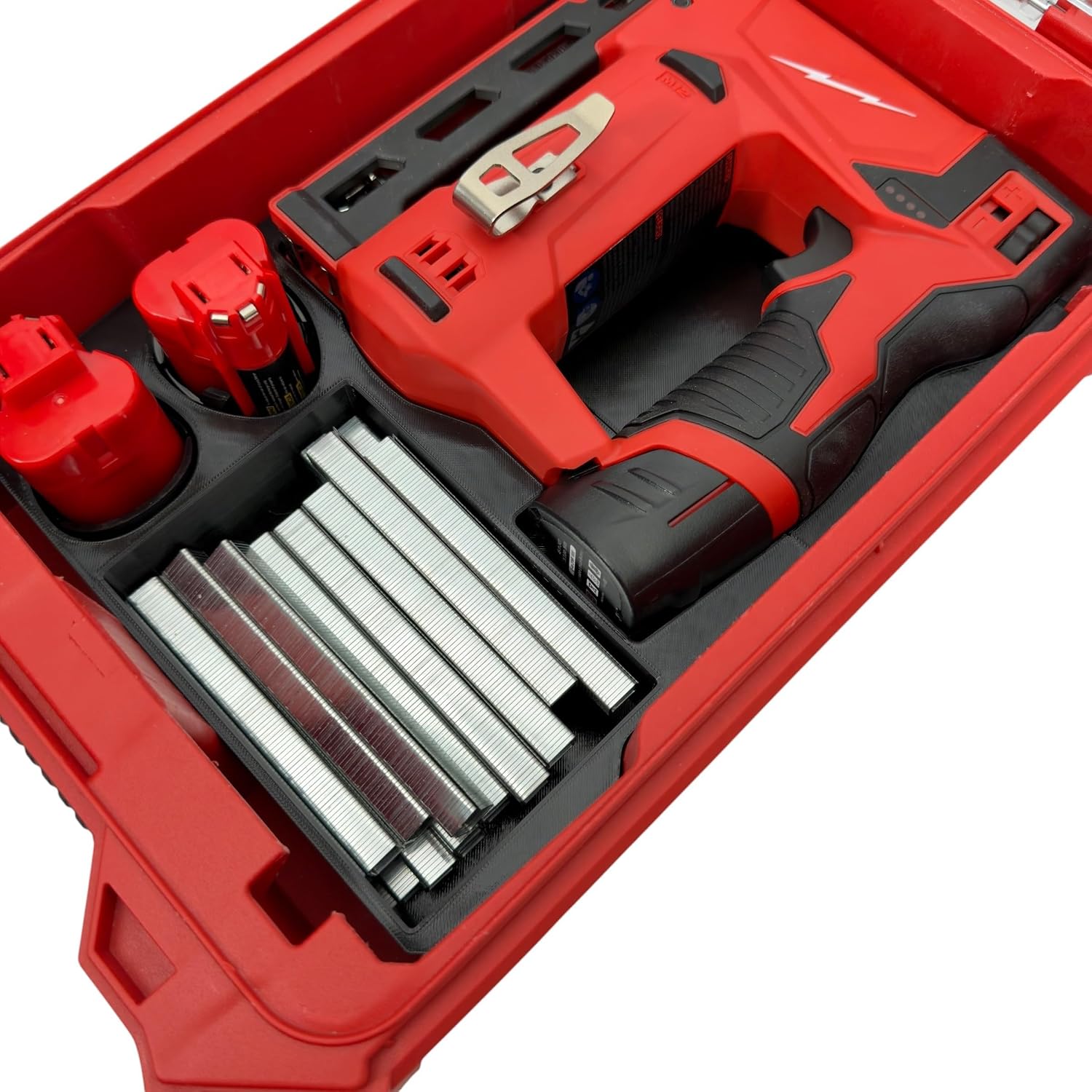 Insert for Milwaukee M12 3/8in Crown Stapler 2447-20, Compatible with Packout Compact Organizer 48-22-8435, Tool, Battery and Staple Storage