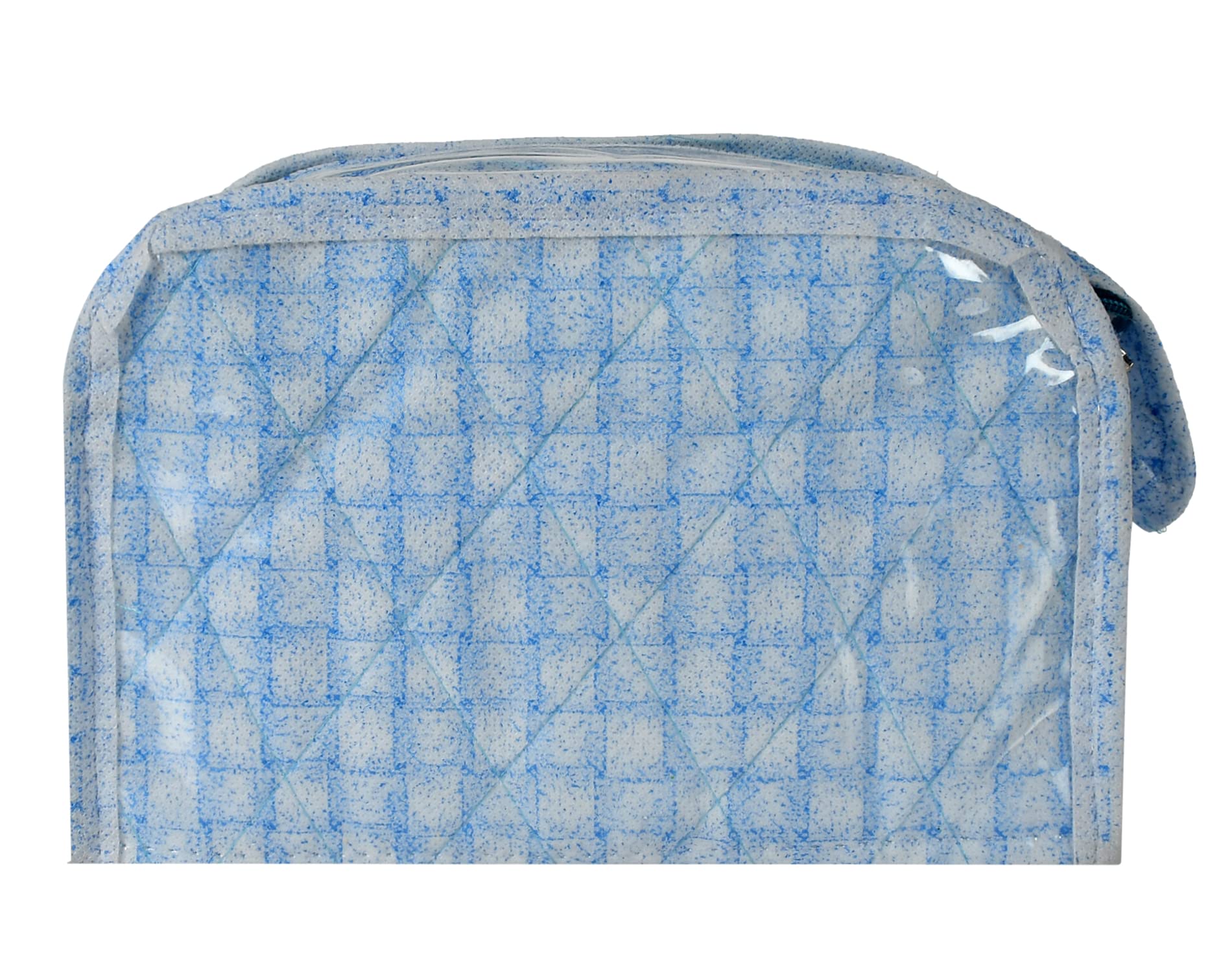 Kuber Industries Check Design Laminated PVC Multipurpose Jewellery Storage Bag/Travel Kit (Blue)-HS_38_KUBMART21282