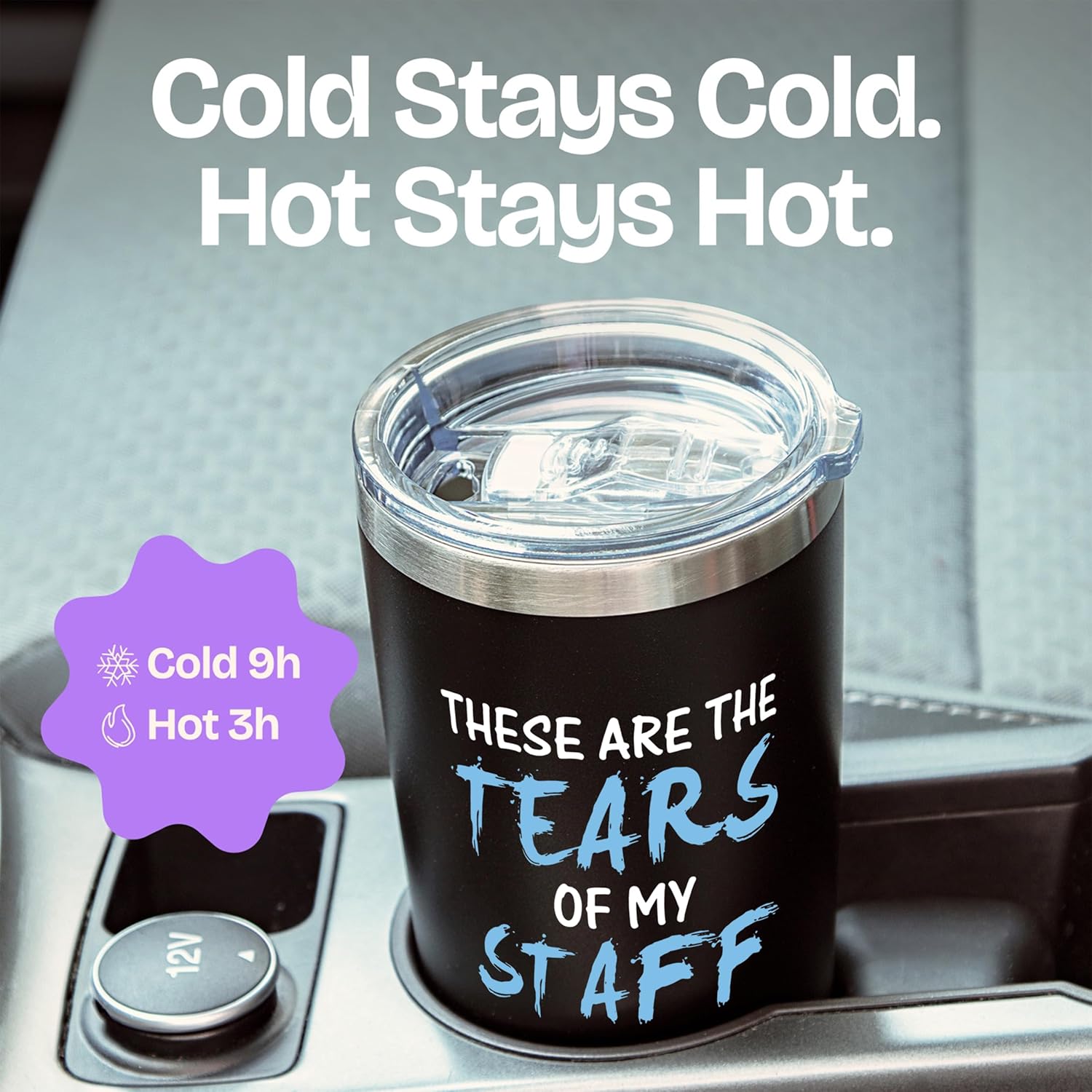 KLUBI Boss Day Gifts for Him - These Are The Tears Of My Staff Tumbler Black 20 Ounce Birthday Gifts For Boss Manager Men Travel Coffee Mug Assistant Principal Gift - Image 6
