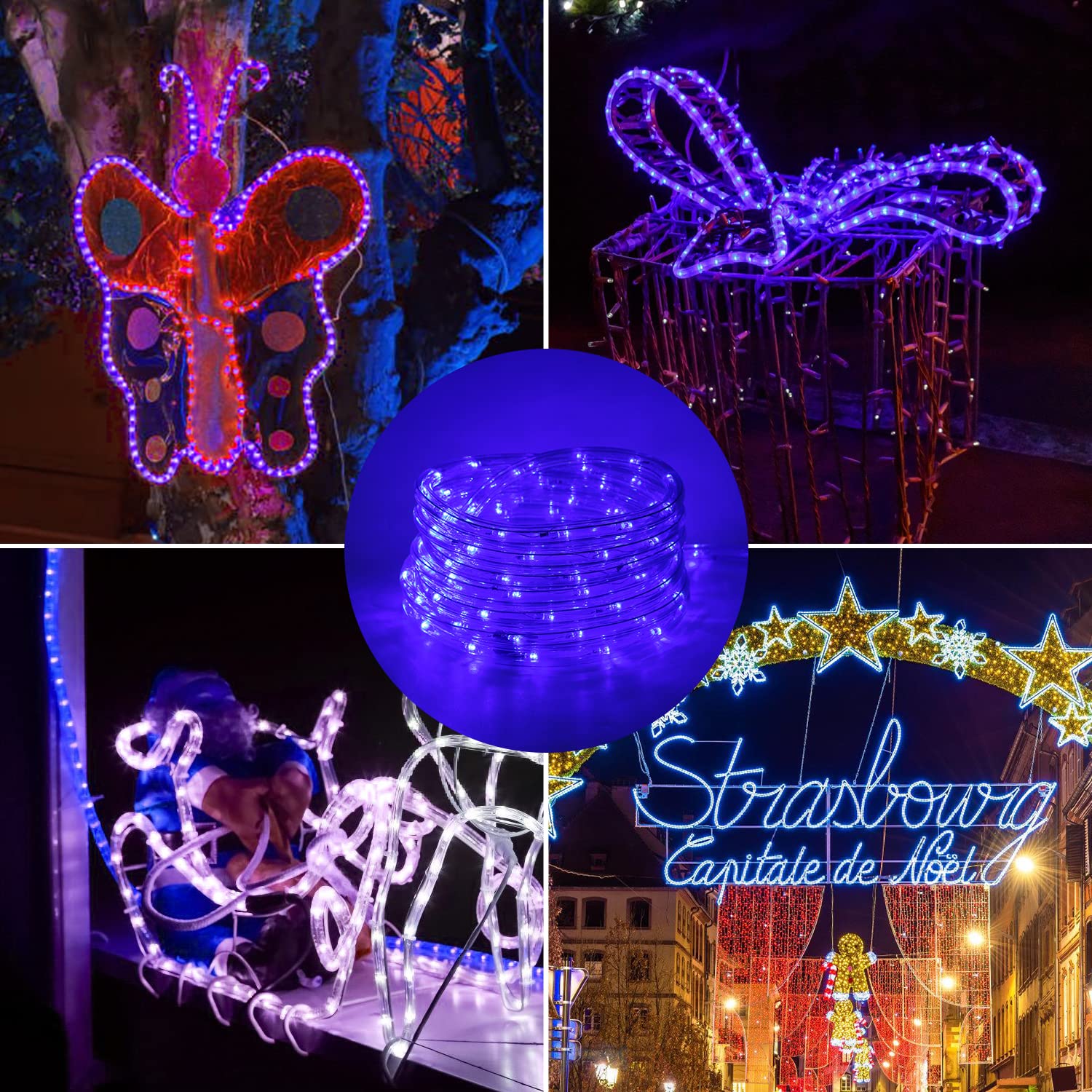 LED Lichterschlauch, 10M 240 LEDs lichtschlauch Lichterkette außen, IP20 Wasserfest Led Schlauch außen, Garten-Party-Festbeleuchtung (blau
