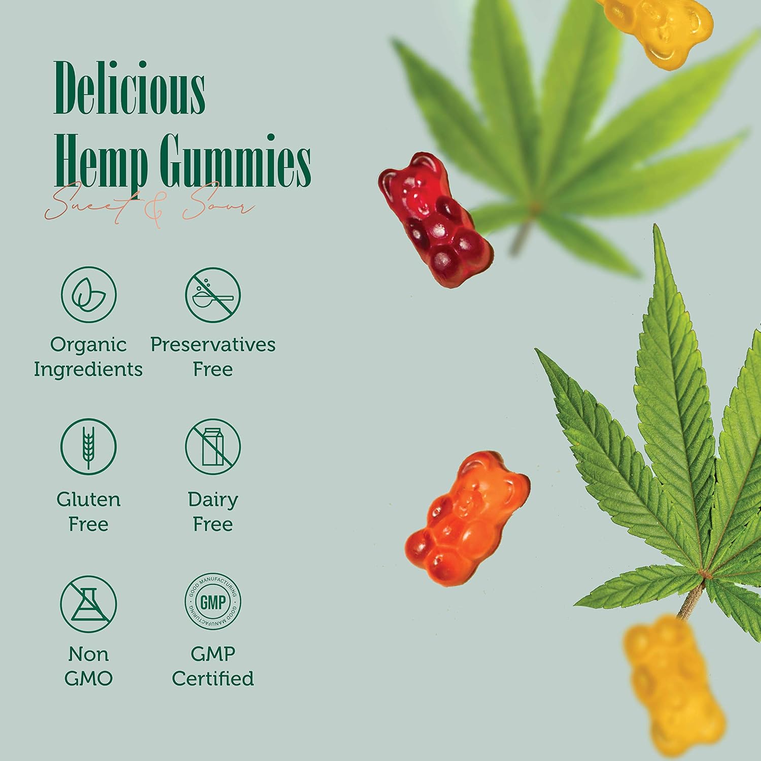 (2-Pack) Hemp Chewy Bears - 1000MG - Active Joint & Muscle Relief. (1000MG)