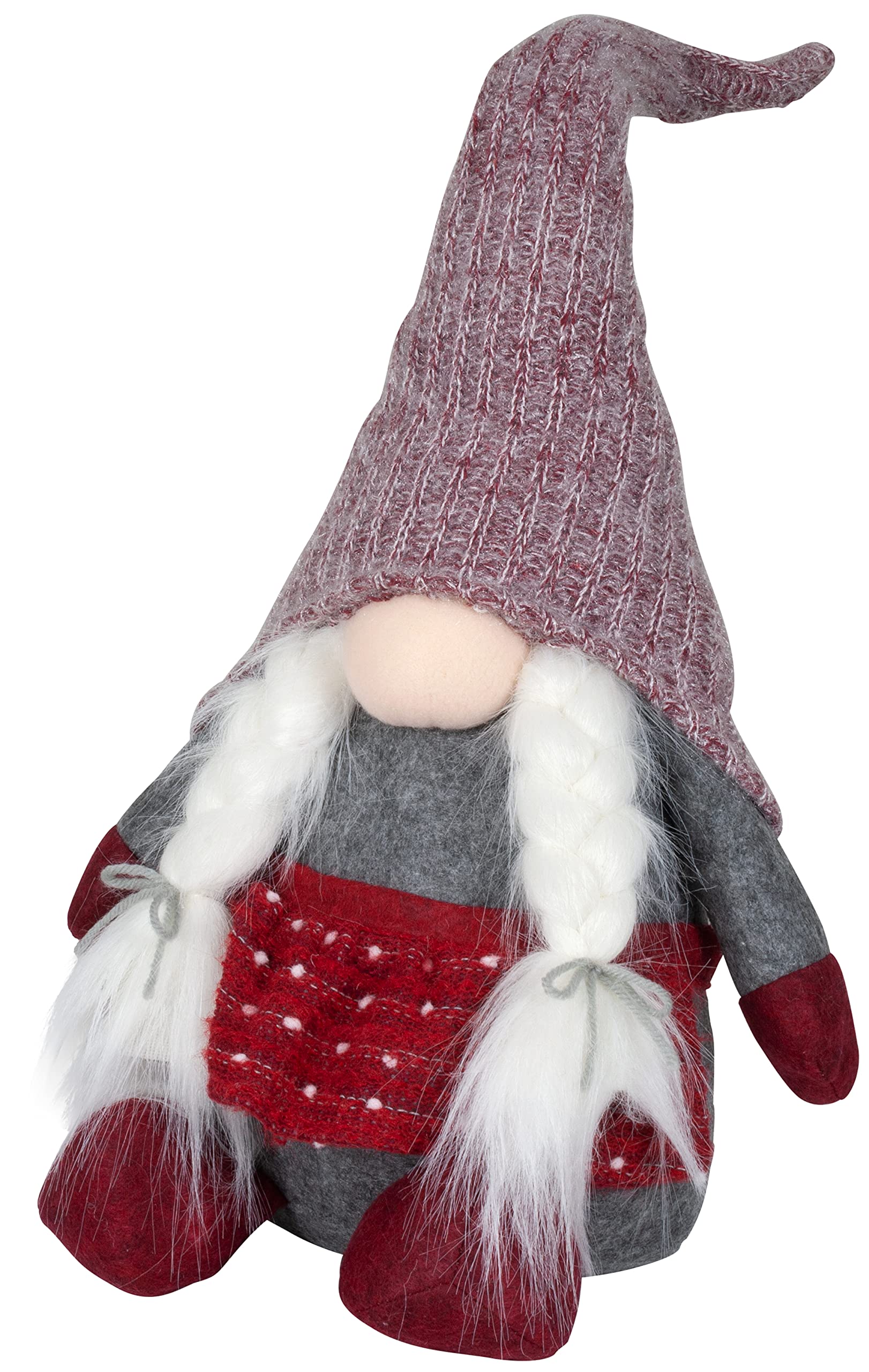 Wihnachtsfigur Wichtel Gnom 40cm 2 Stück rot-grau Paar