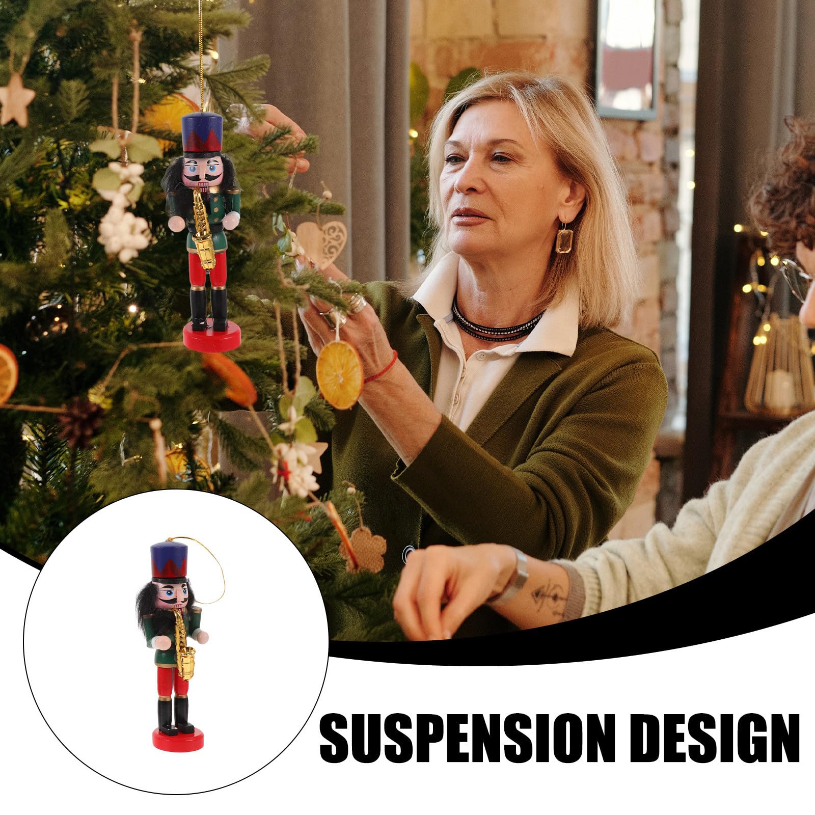 Toyvian 20 Pièces Casse-Noisette de Table en Bois Décoratif pour Noël,