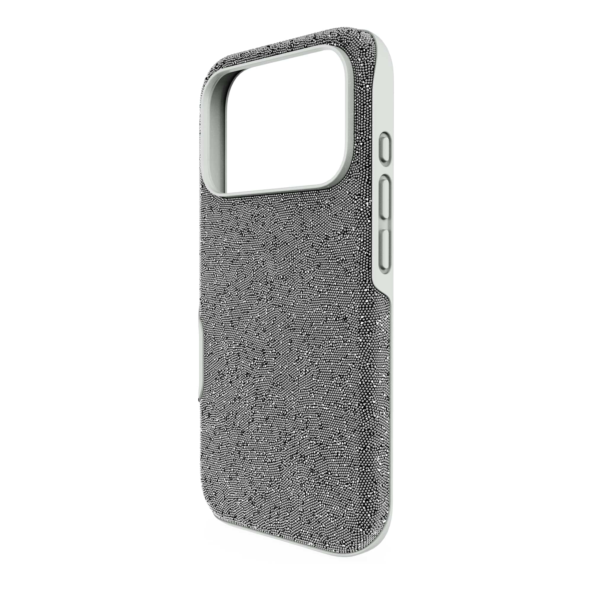 Swarovski Funda para Smartphone High, iPhone 17 Pro, Accesorio Móvil, Cristales en Tono Plateado, Compatible con iPhone 17 Pro y Cargadores Oficiales Apple, Colección High, Tono plateado