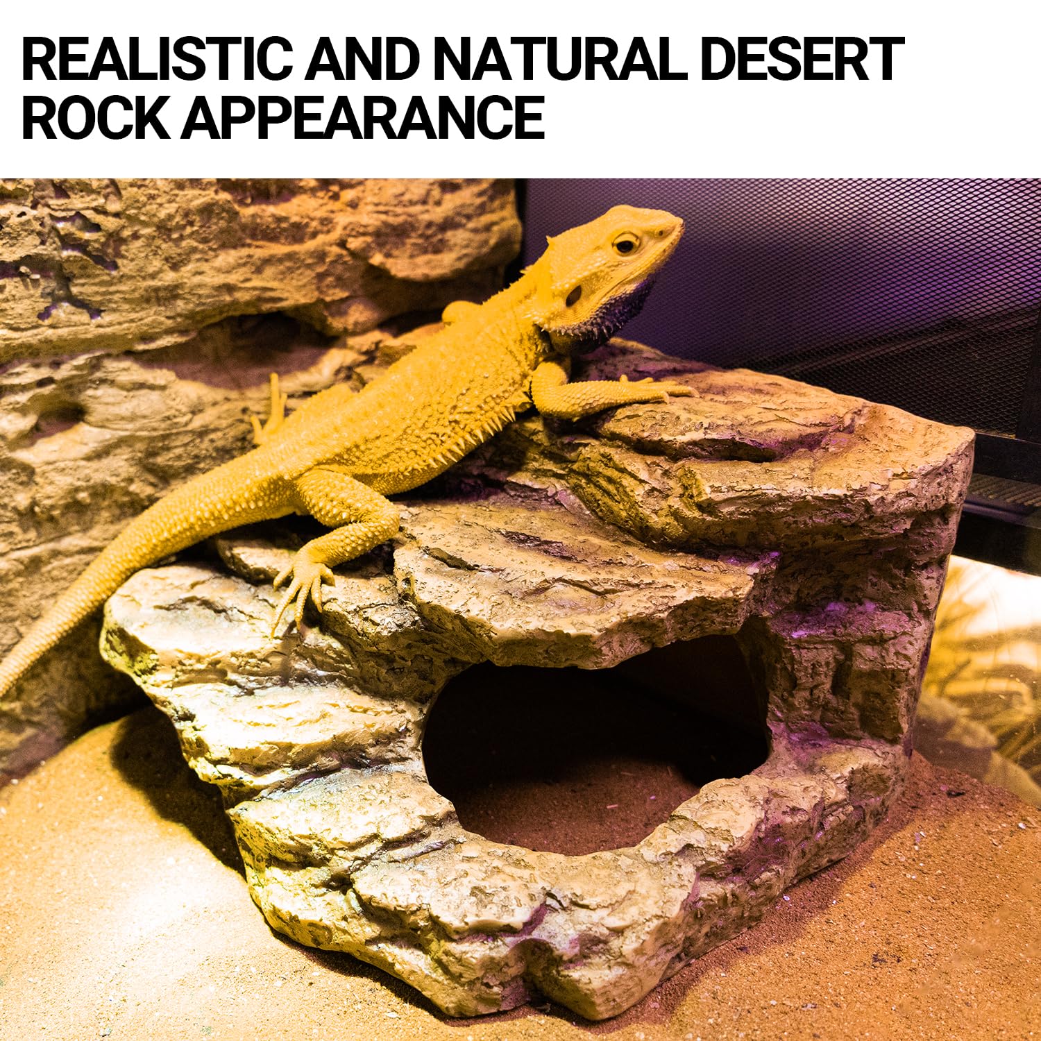 Reptile Hideout - Rampa de escalada para cuevas, plataforma para dragones barbudos, geco, tortuga, lagarto, serpiente, rana