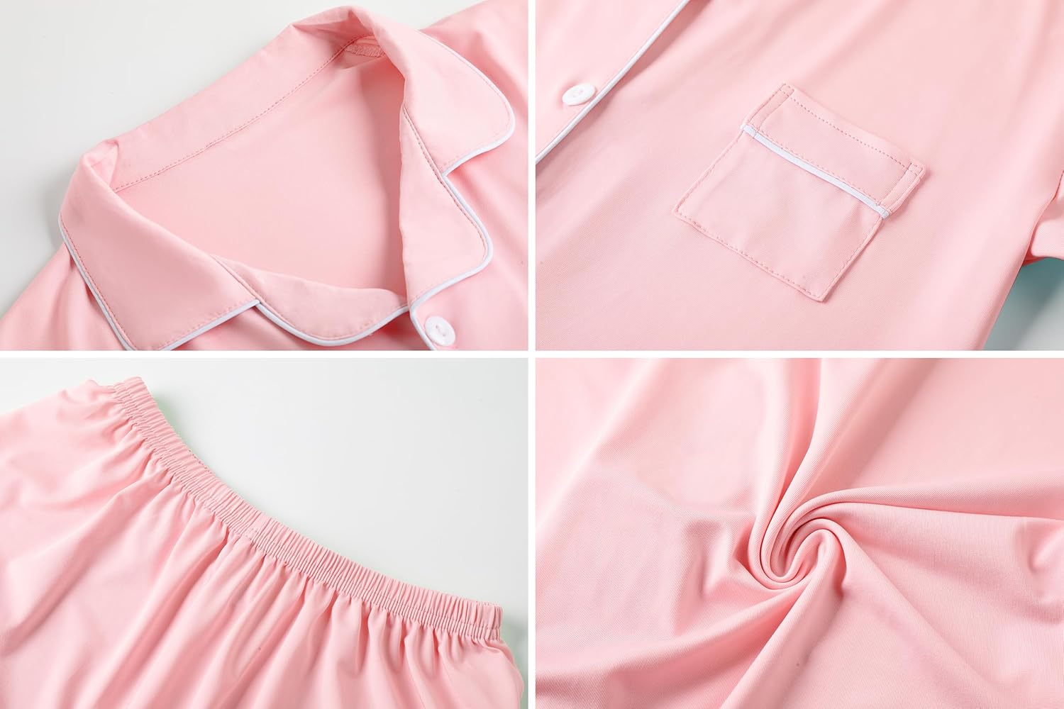 Umeyda Girls & Women Pajamas Set Soft Short Sleeve Pjs Set Button-Down Sleepwear Nightwear Loungewear - Image 6