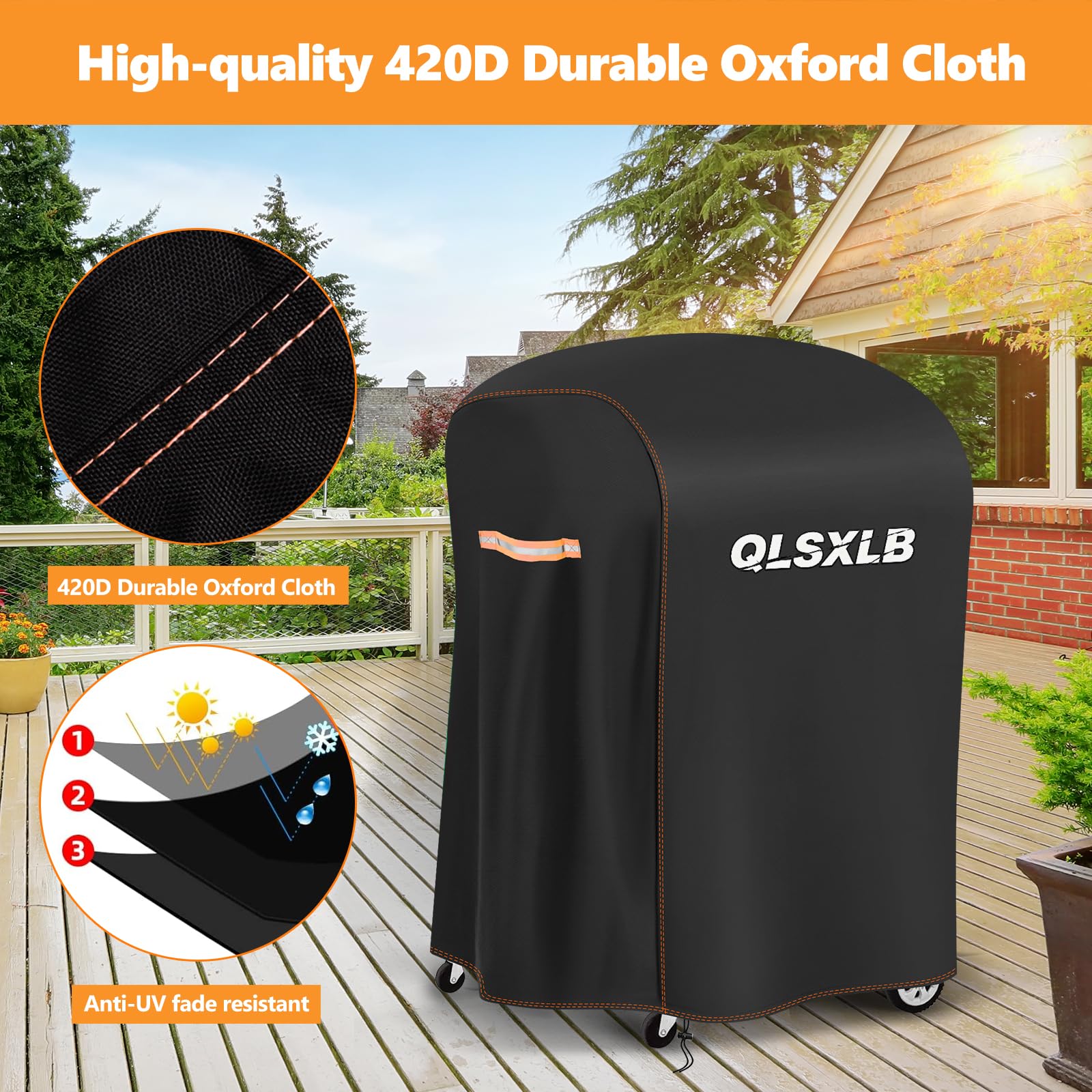 Copertura Barbecue Da Esterno, Tessuto Oxford 420D Copri Barbecue Impermeabile 77x70x110cm, Resistente Agli Strappi Telo Per Griglia Anti Polvere Neve Pioggia Sole Raggi UV Nero