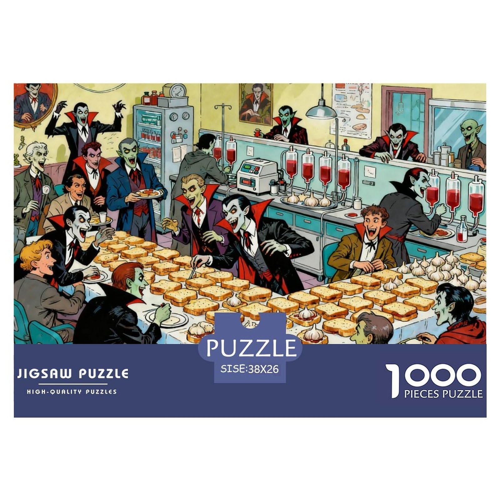 Vampire Blood Bank Wooden Jigsaw Puzzle Waterproof 1000 Piece Puzzles for Adults Challenging And Brainteasing Games — image 1