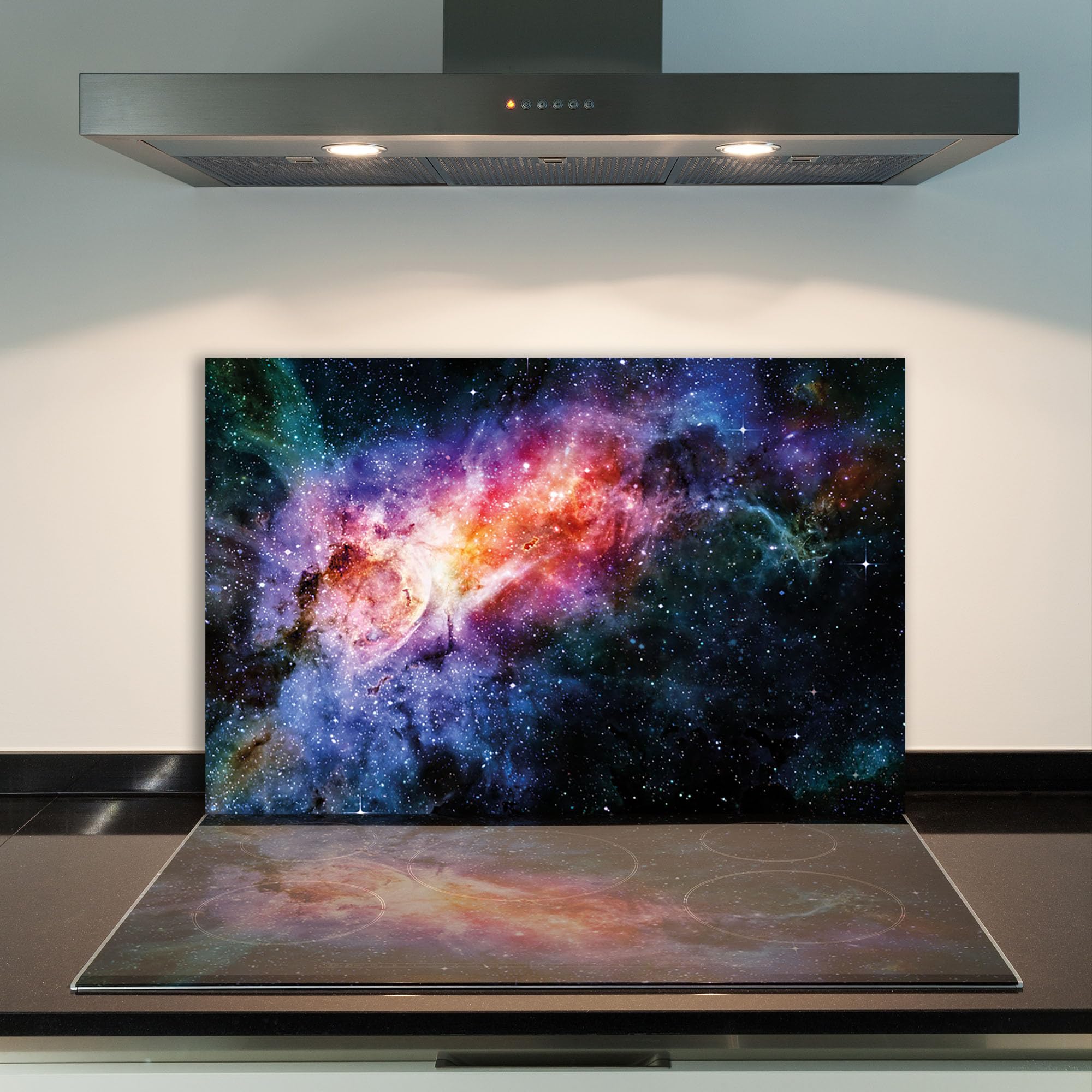 DAMU Herdabdeckplatte Aus Glas 80x52 Cm - Ceranfeld Abdeckung, Spritzschutz & Schneidebrett In Einem