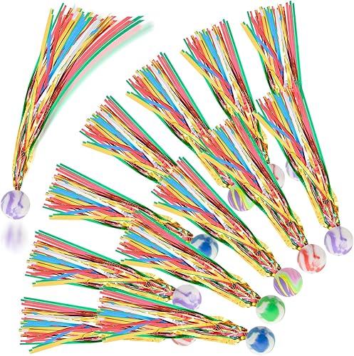 inheming 20 bolas de cometa con serpentinas coloridas bolas de goma para regalos de fiesta de cumpleaños de niños relleno de bolsas de regalo de