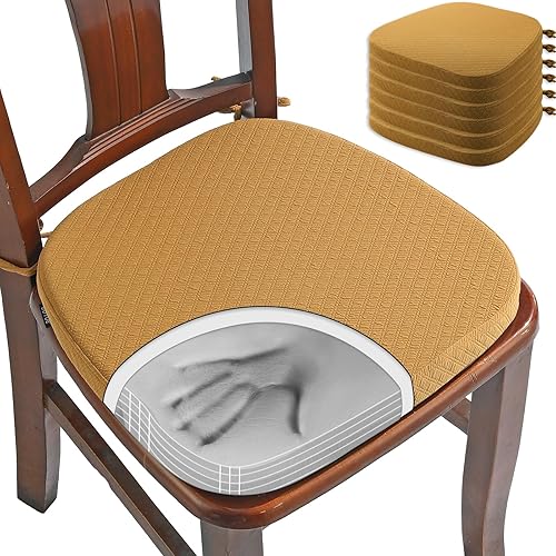 Miniatura 1 de BUYUE Cojín de lujo de espuma viscoelástica 100% pura, 1 paquete, jacquard de 16 pulgadas en forma de U, cómodo cojín para silla de comedor