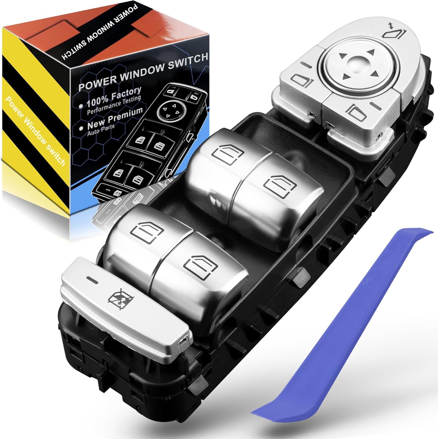 Master Power Window Switch, Fit for:-Mercedes-Benz C300, C350e, C43 AMG, C63 AMG, C63 AMG S, GLC300, GLC43 AMG 2015-2018, Front Left Driver Side, OE# 2059056811, A2059056811