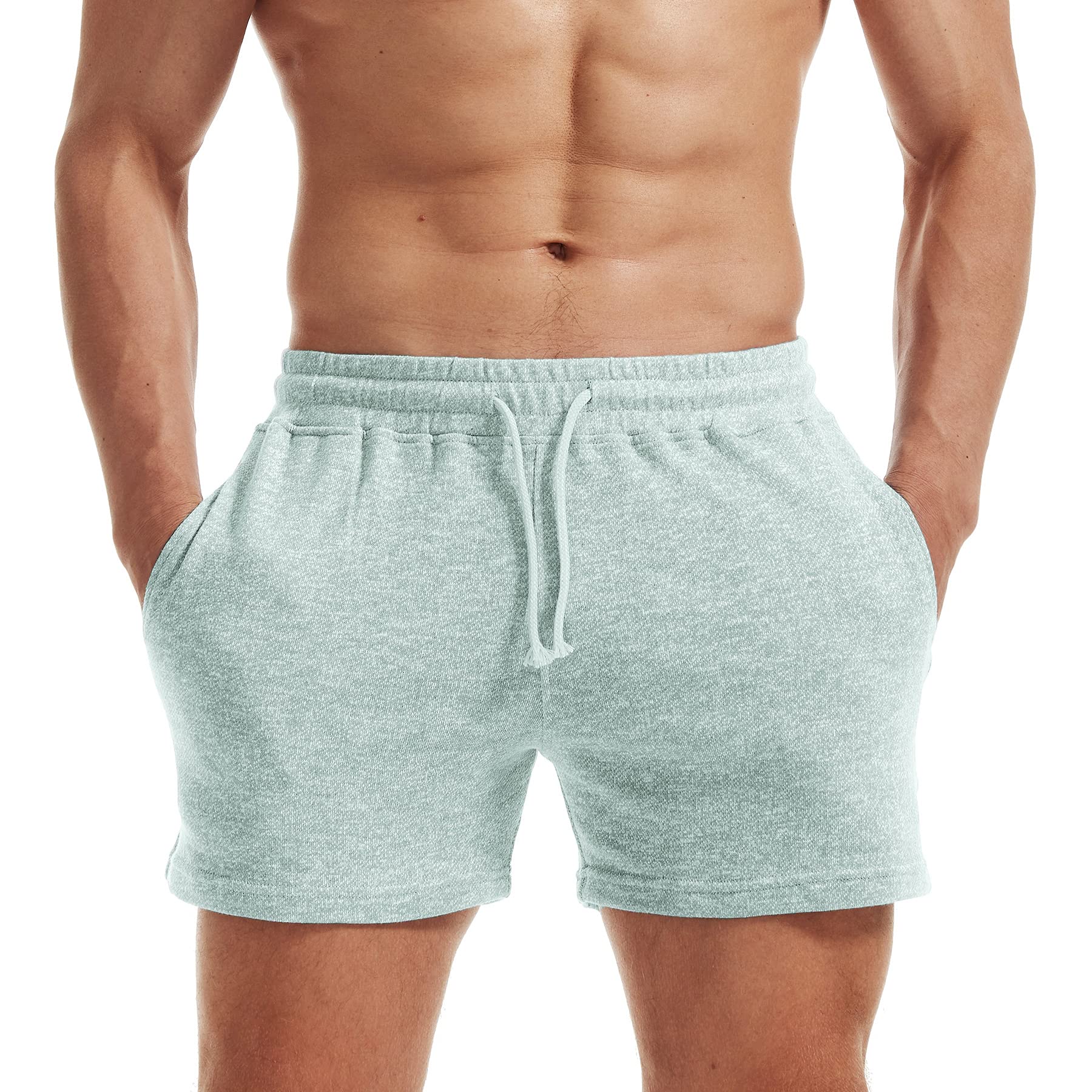 AIMPACT Mens Athletic Sweat Shorts 5 Inch Elastic Waist Casual Pajama Short with Pocket Gym Workout Short Shorts for Men