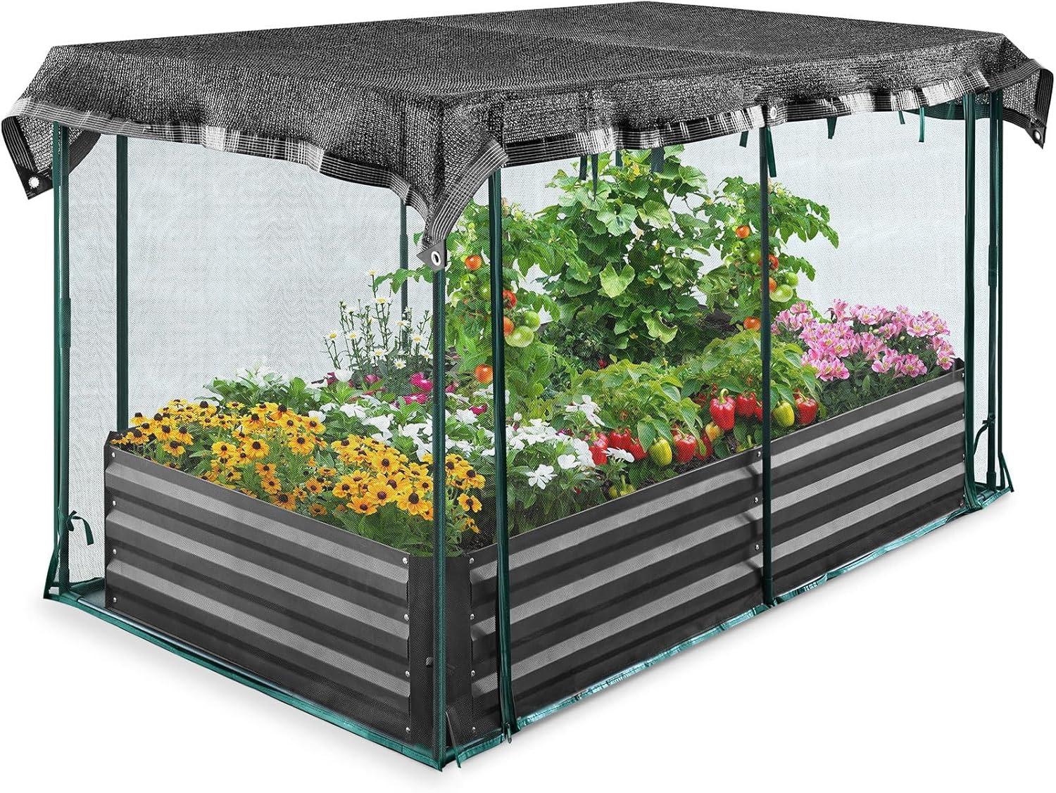 Quictent Galvanized Raised Garden Bed with Crop Cage just $54.99 at Amazon