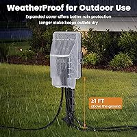 Vista 6 de SURAIELEC Zigbee - Temporizador de estaca de alimentación para exteriores impermeable, tira de alimentación de 6 tomas resistente a la intemperie