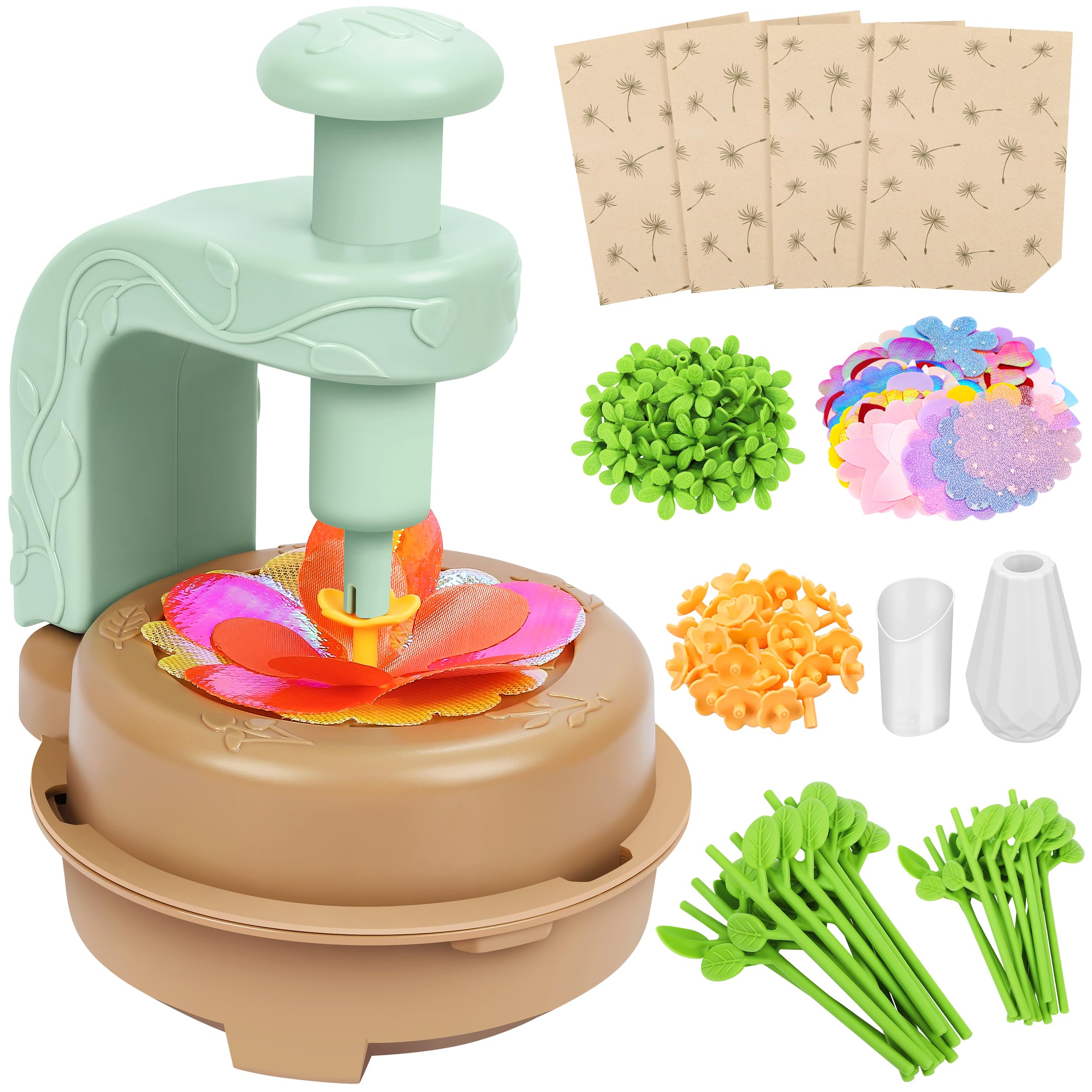 Fabric Flower Bouquet Toys, DIY Craft Kit Toys for Kids - Flower Market Toys, Assemble Flower Bouquets, Arts & Crafts 4 5 6 7 8 Years Old Toddler Girl, Educational Activities Kindergarten B-Day Gift