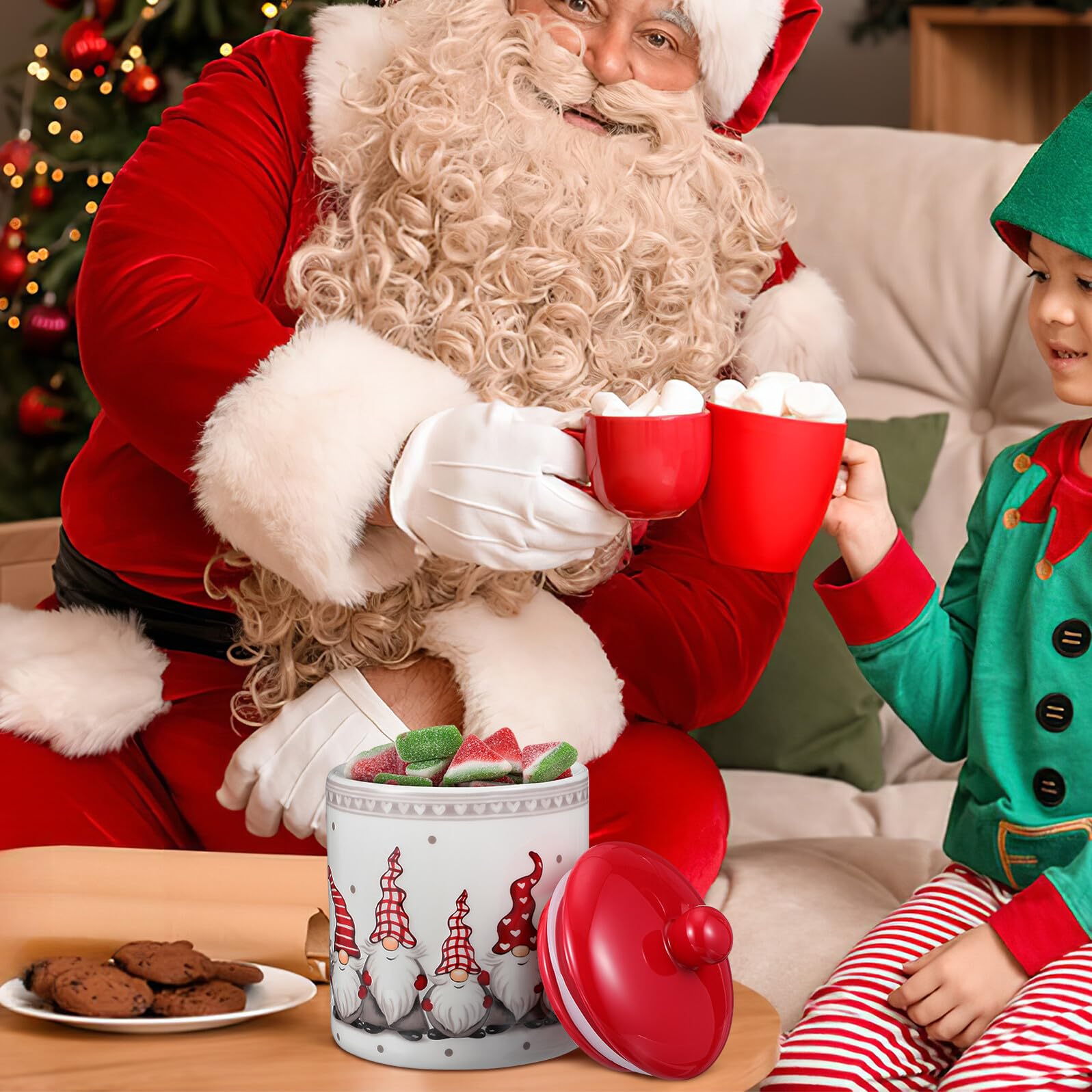 Toyvian Keramik Vorratsdose mit Luftdichtem Deckel Große Lebensmittel Aufbewahrungsdose für Tee Süßigkeiten und Trockenfrüchte Bpa Frei Geschenkidee zu Weihnachten