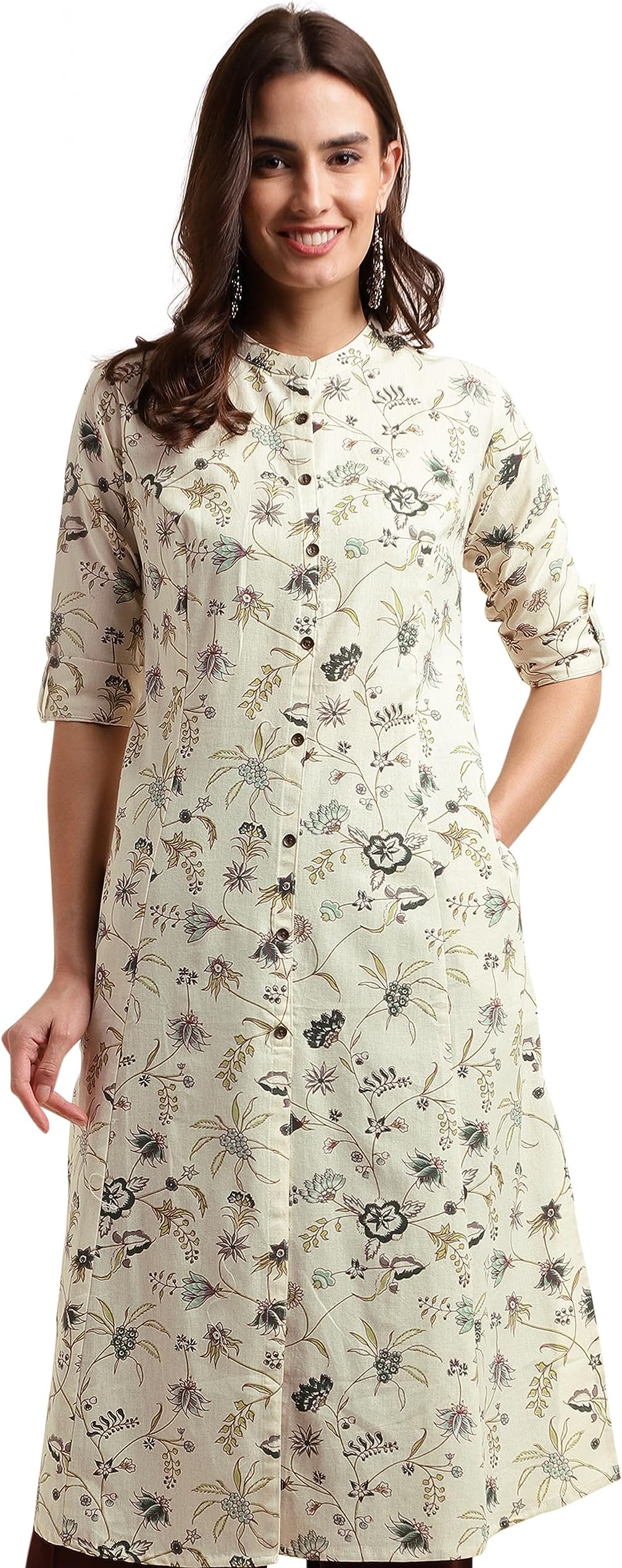 MIRCHI FASHION Women's A Line Flex Cotton Floral Printed Kurti Only