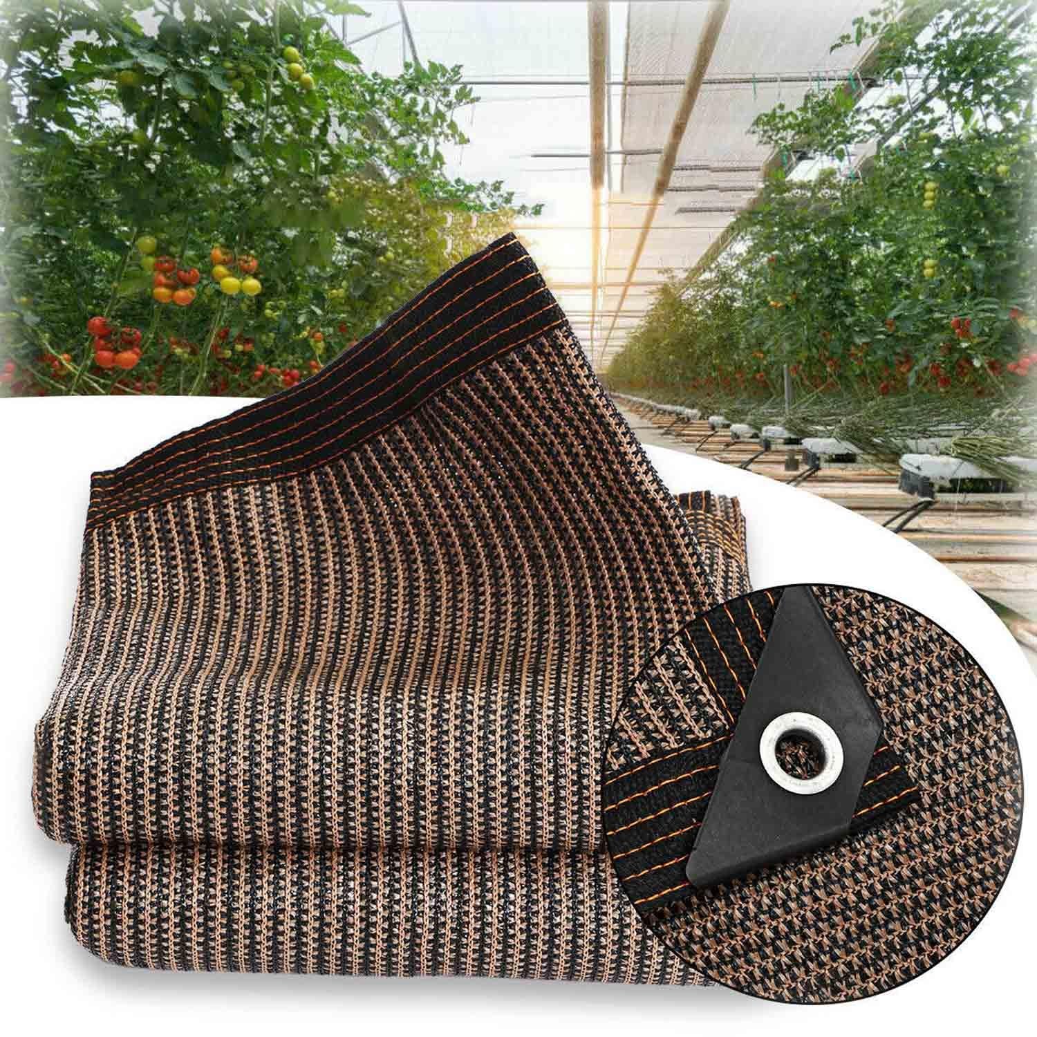 KLGFBDC Multipurpose Brown Shade NettingLightweight & Breathable Sun Protection Mesh with Grommets for Garden Greenhouse Flowers & PlantsSize Options: 4x8m/13x26ft 2x2m 3x6m 7x8m 9x9m
