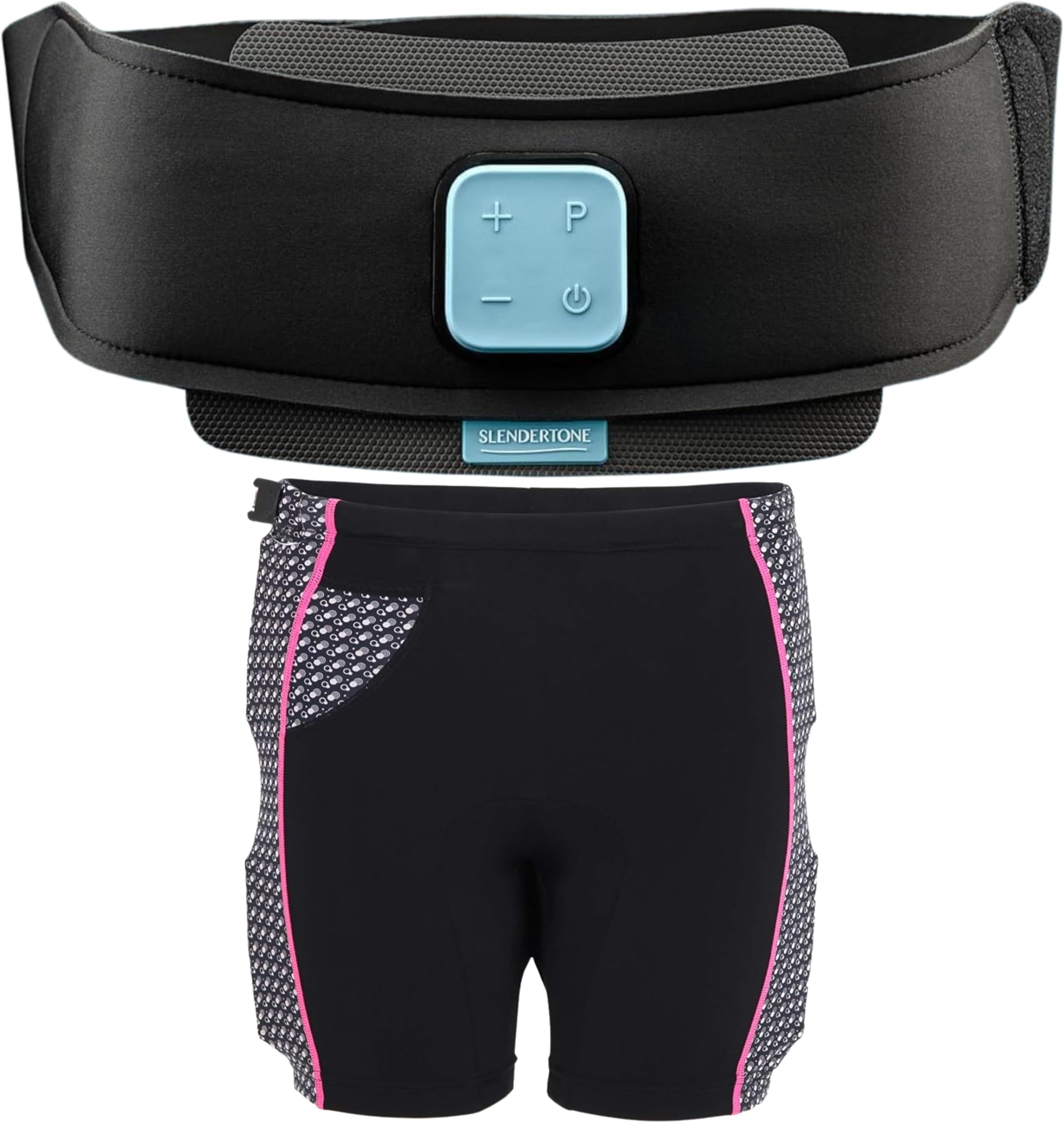 Slendertone Abs7 Unisex Adult Abdominal Shorts and Belt Pack, Black, 69-119 cm, 34-40