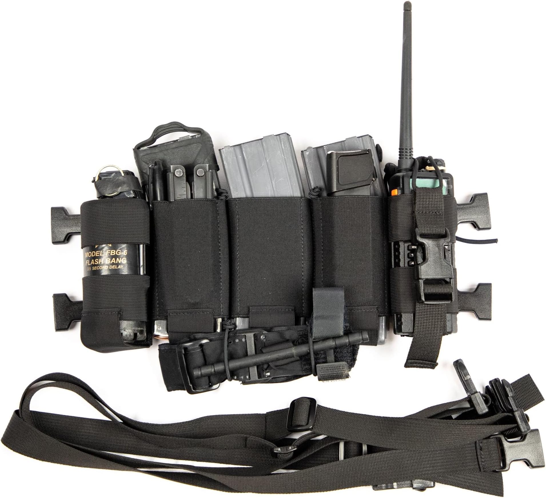 DR Chest Rig, Made in USA, Black, Low-Profile, Tactical Vest