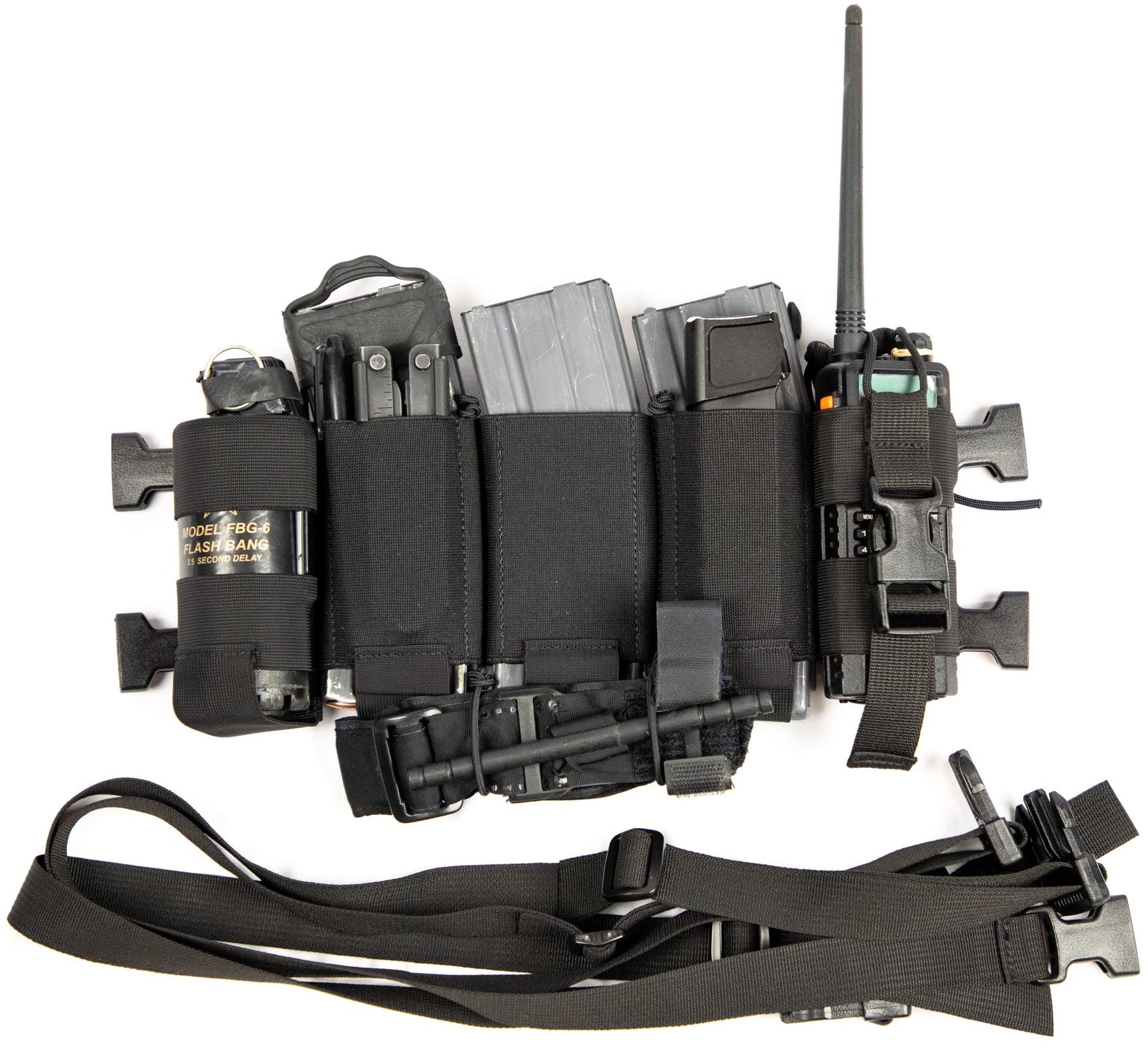 DR Chest Rig, Made in USA, Black, Low-Profile, Tactical Vest