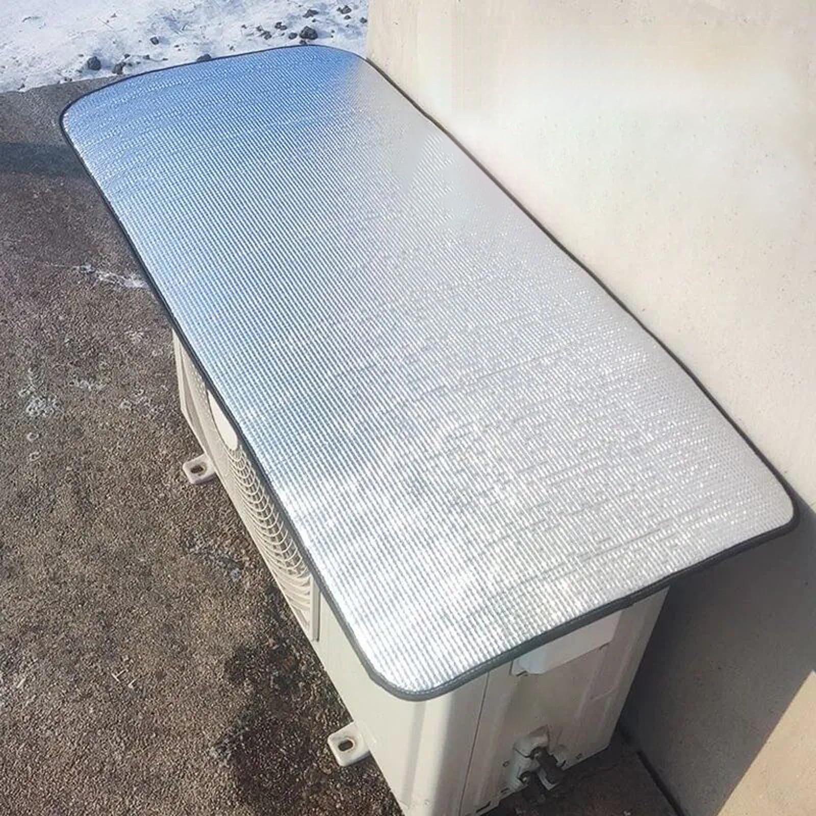 Cubre Aire Acondicionado Exterior,Cubierta Superior De La Unidad Exterior del Aire Acondicionado,Funda para Aire Acondicionado Exterior,LáMina Aluminio,con 4 Imanes,para Uso DoméStico