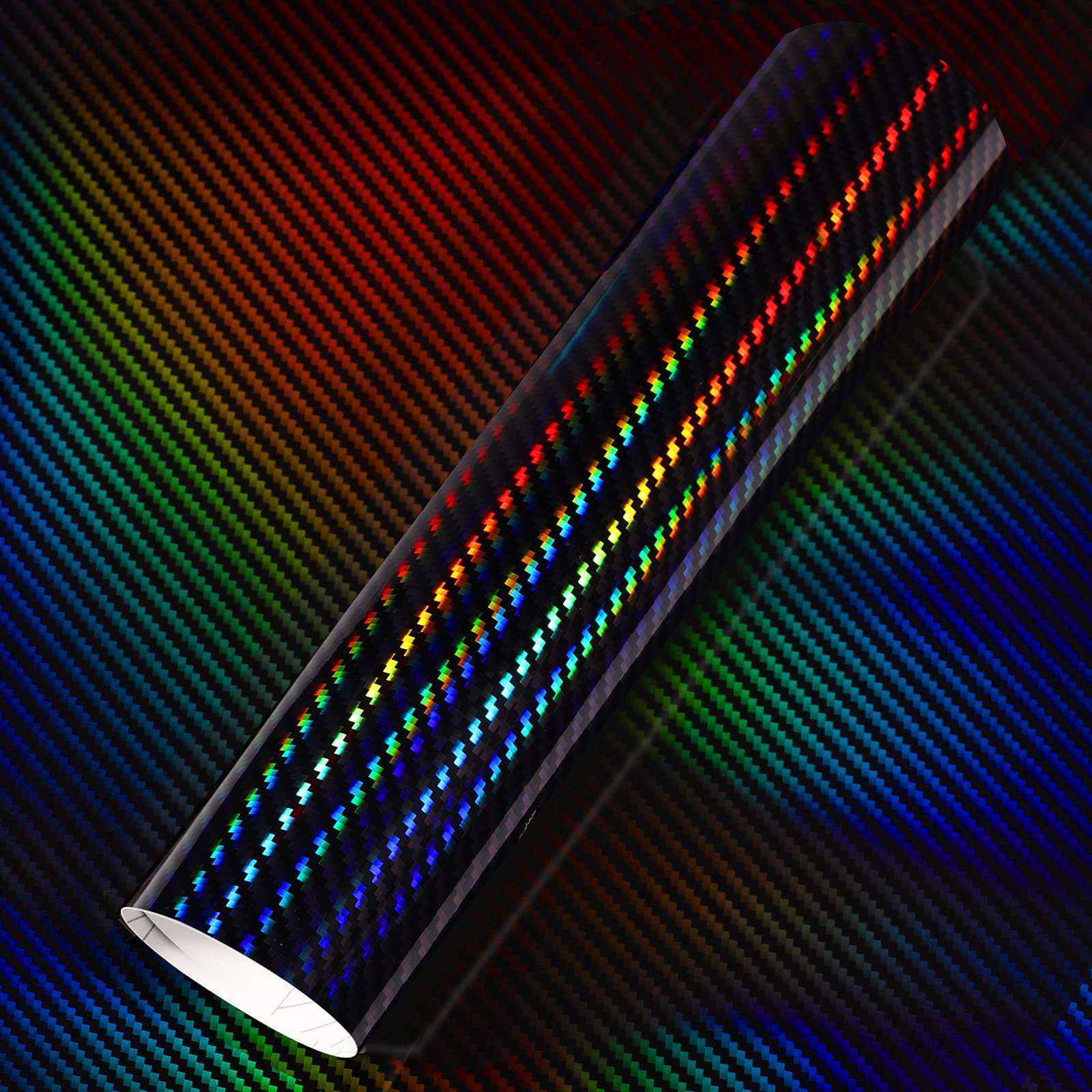 Buy TECKWRAP Holographic Black Carbon Fiber Vinyl Wrap Film Bubble Free Air Release Car Wrap