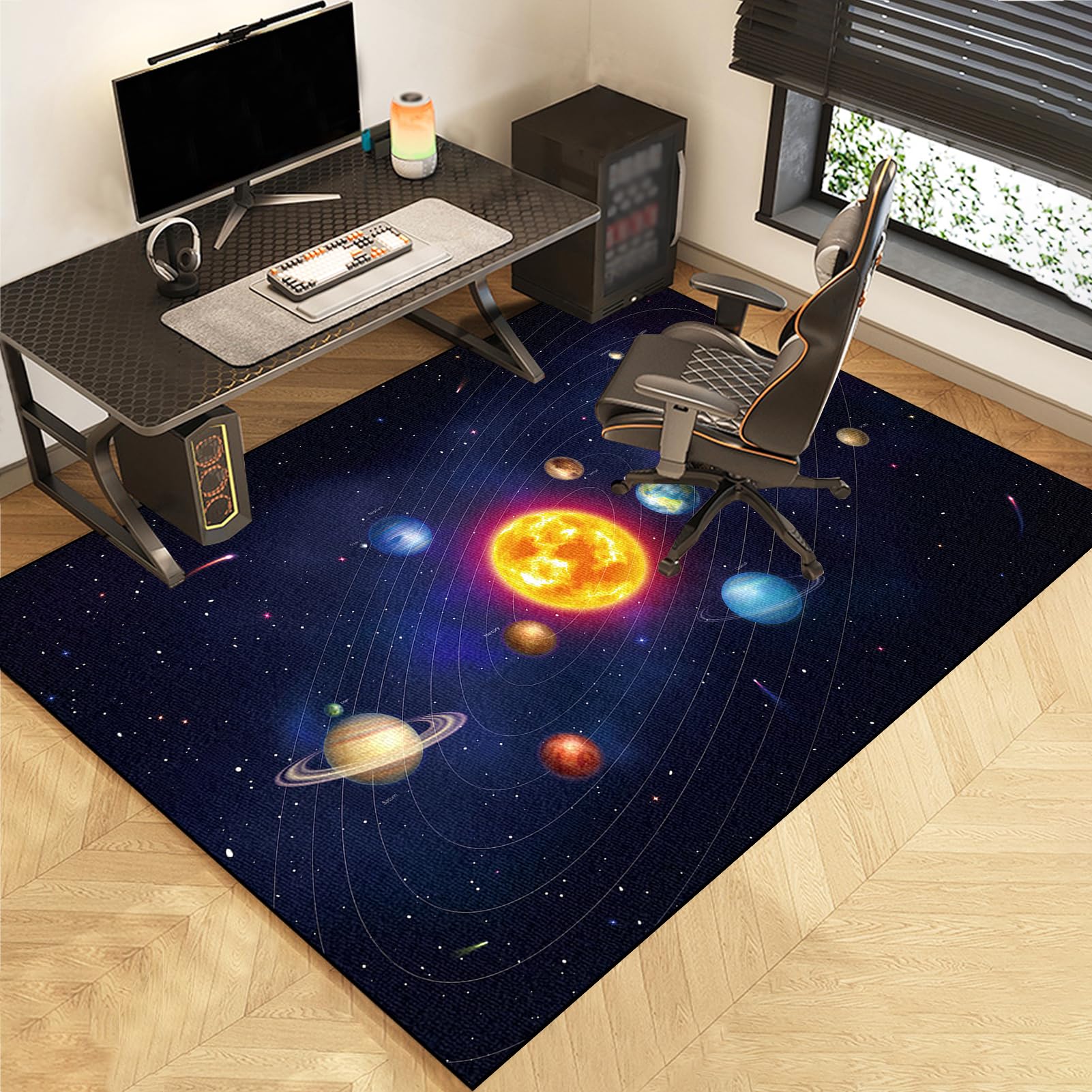 Tappeto Sedia Gaming per Pavimenti in Legno Duro, Tappeto per Sedia con Ruote Antigraffio Tappetino per Sedia da Scrivania Tappeto Gaming Pavimento Antiscivolo per Laminato Parquet 140 x 160 cm