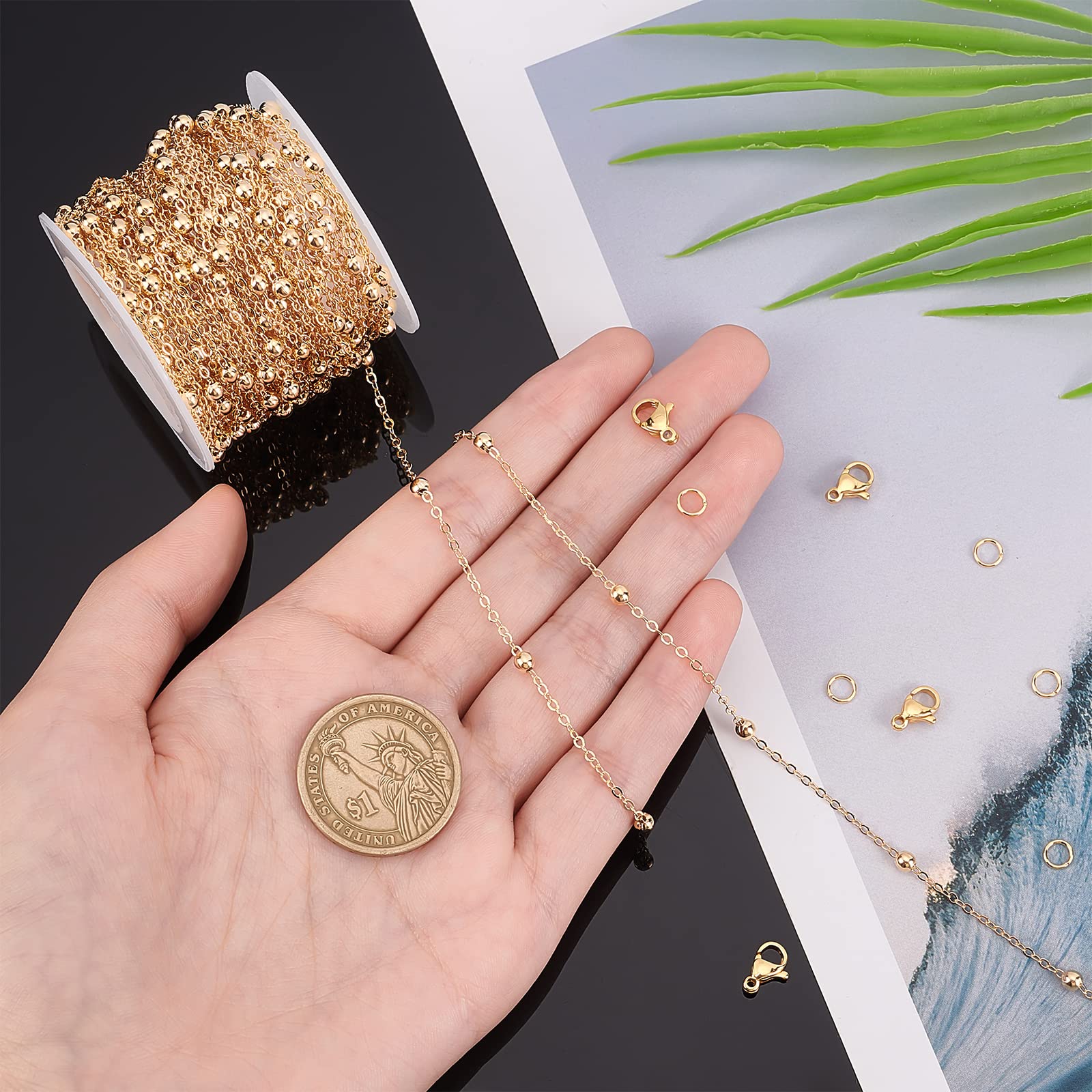 Beebeecraft 6 Pz 45 Cm 18 Pollici Catene Serpentine Placcato Oro